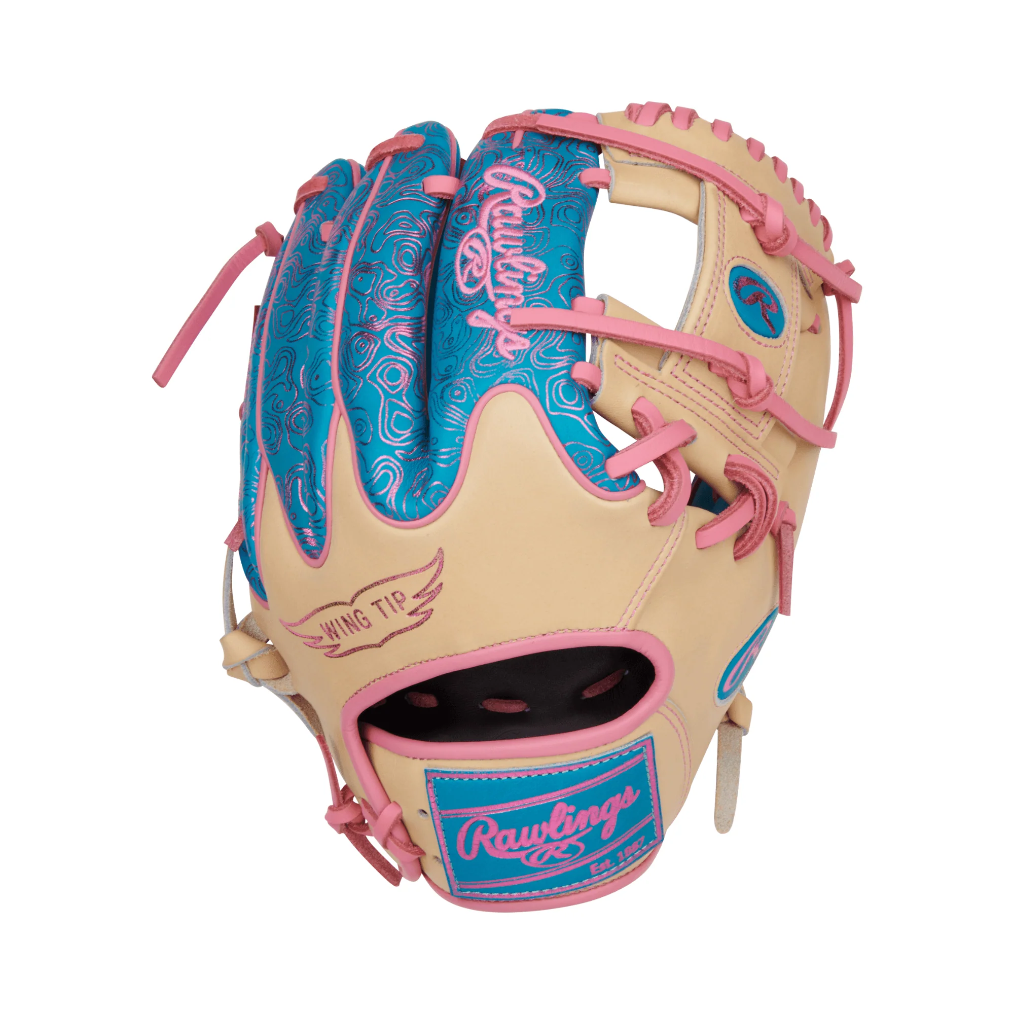 Rawlings Vibrant Series Heart of the Hide 11.5" Teal/Camel/Pink - Image 2