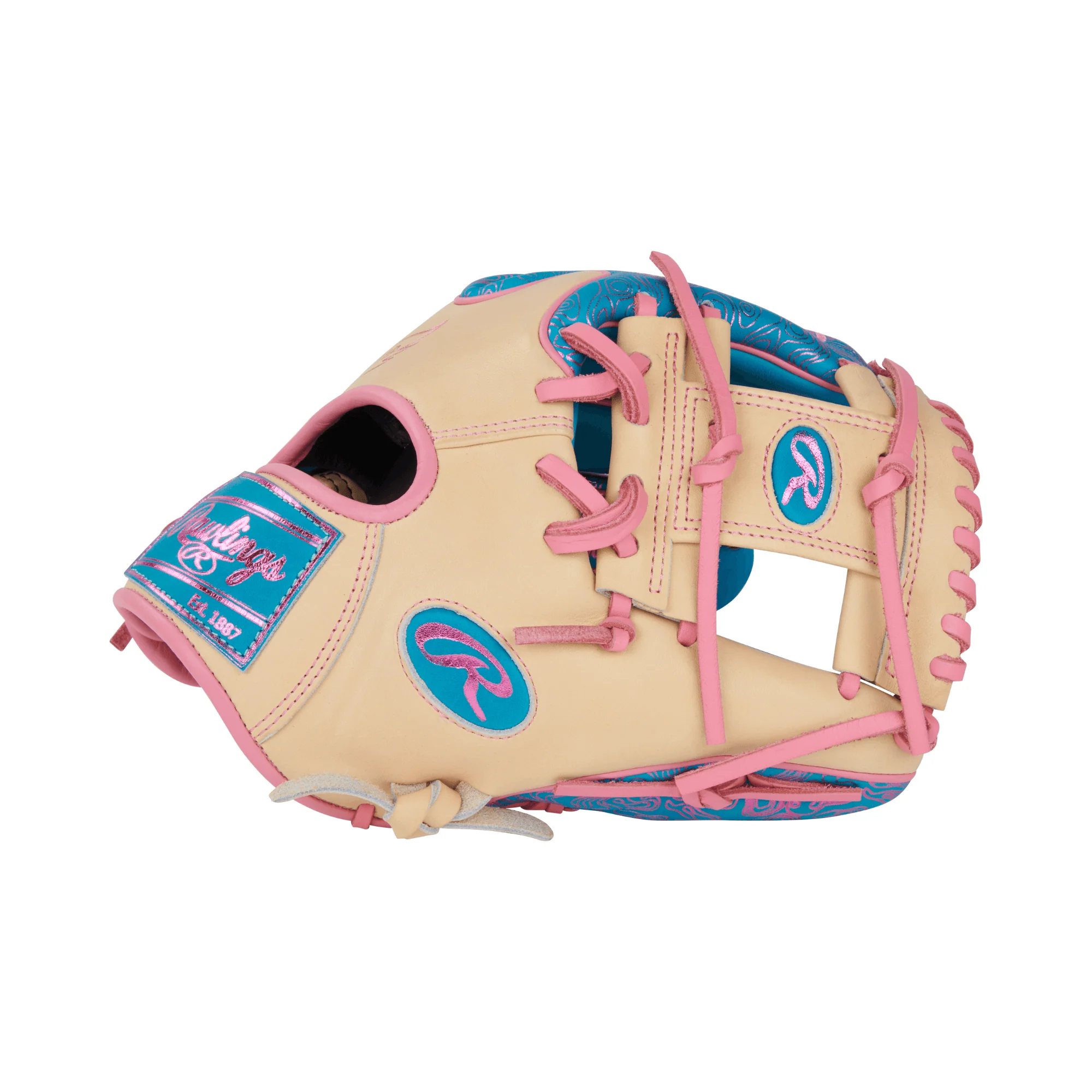 Rawlings Vibrant Series Heart of the Hide 11.5" Teal/Camel/Pink - Image 4