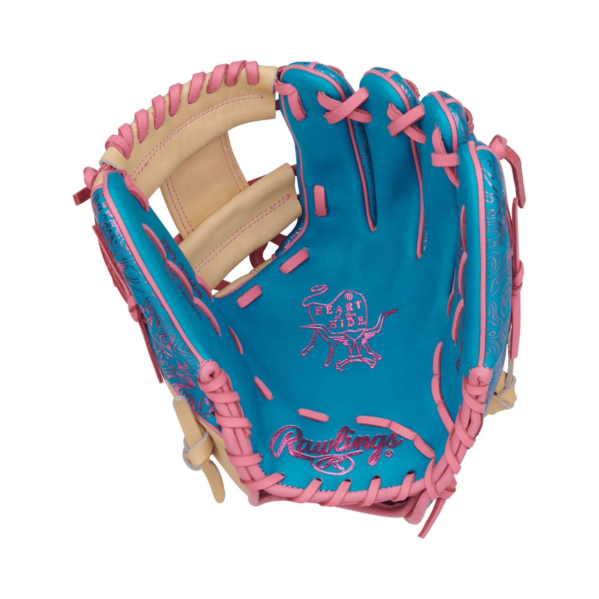 Rawlings Vibrant Series Heart of the Hide 11.5" Teal/Camel/Pink - Image 5