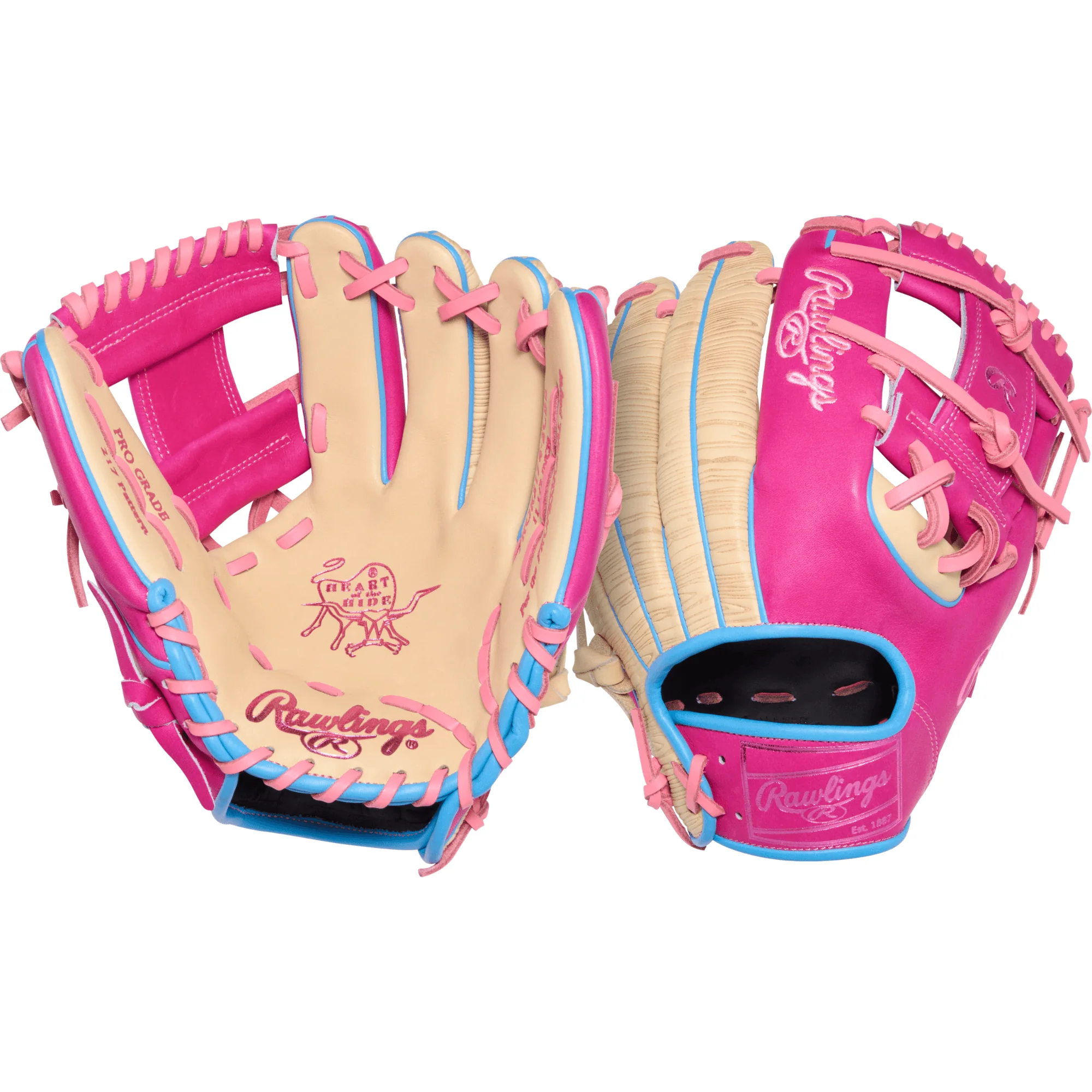 Rawlings HOH ColorSync 10 Woodgrain Pink 11.5" Baseball Glove - Image 6