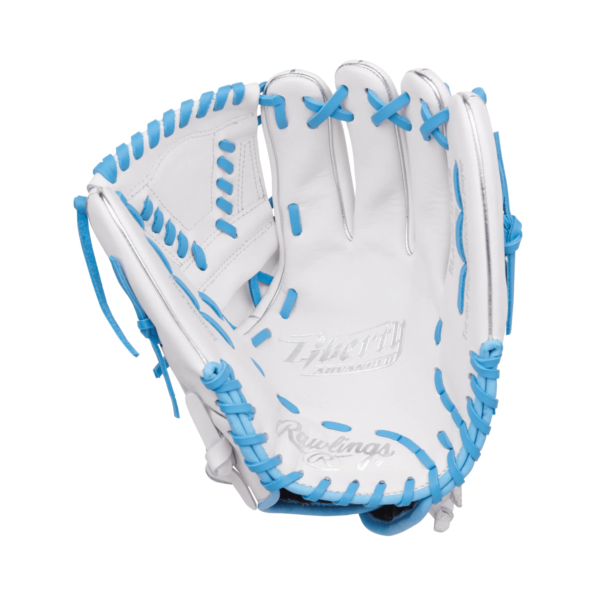 Rawlings Liberty Advanced Softball Glove 12" White/Columbia Blue - Image 3