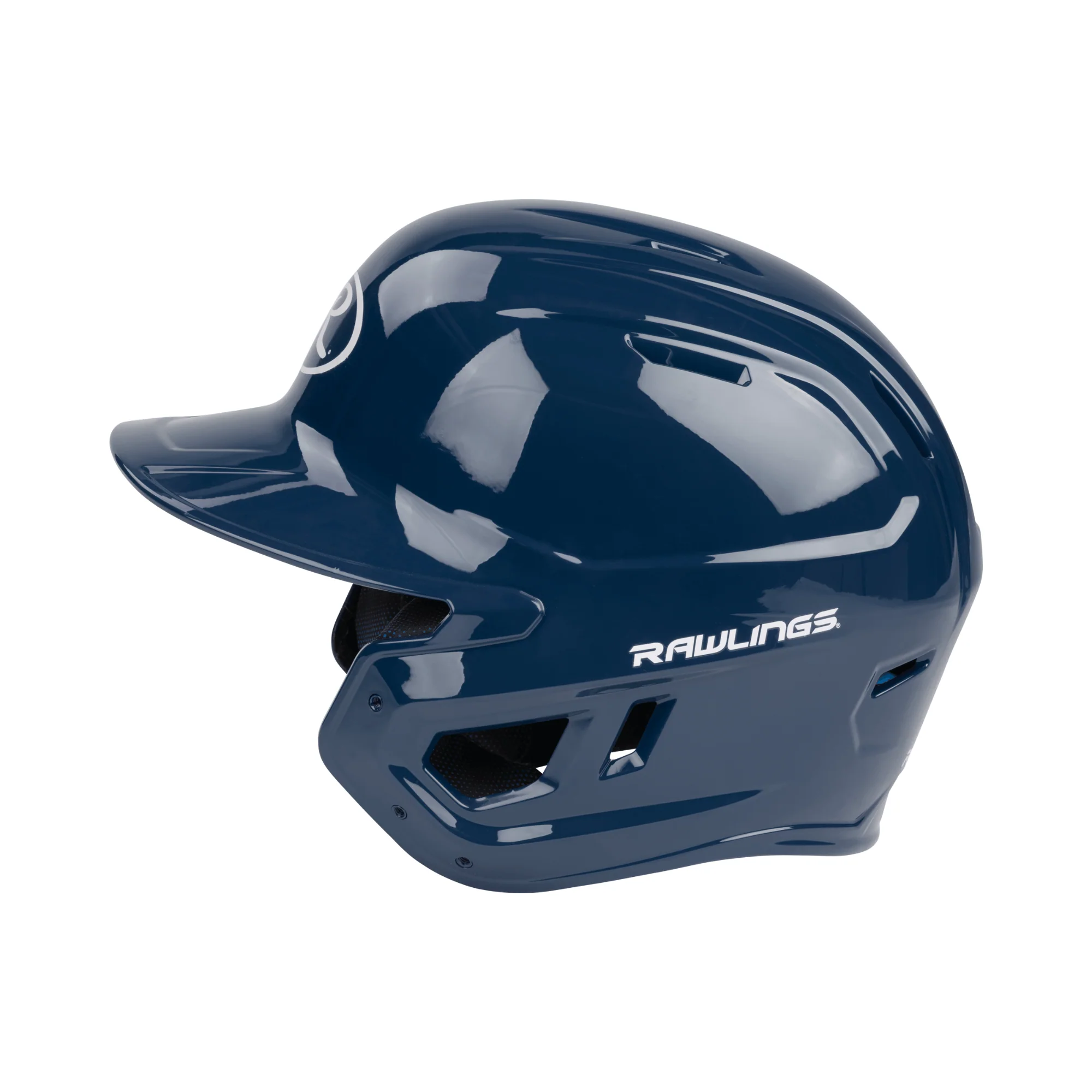 Rawlings Mach Gloss 1-Tone Baseball Helmet Navy - Image 4