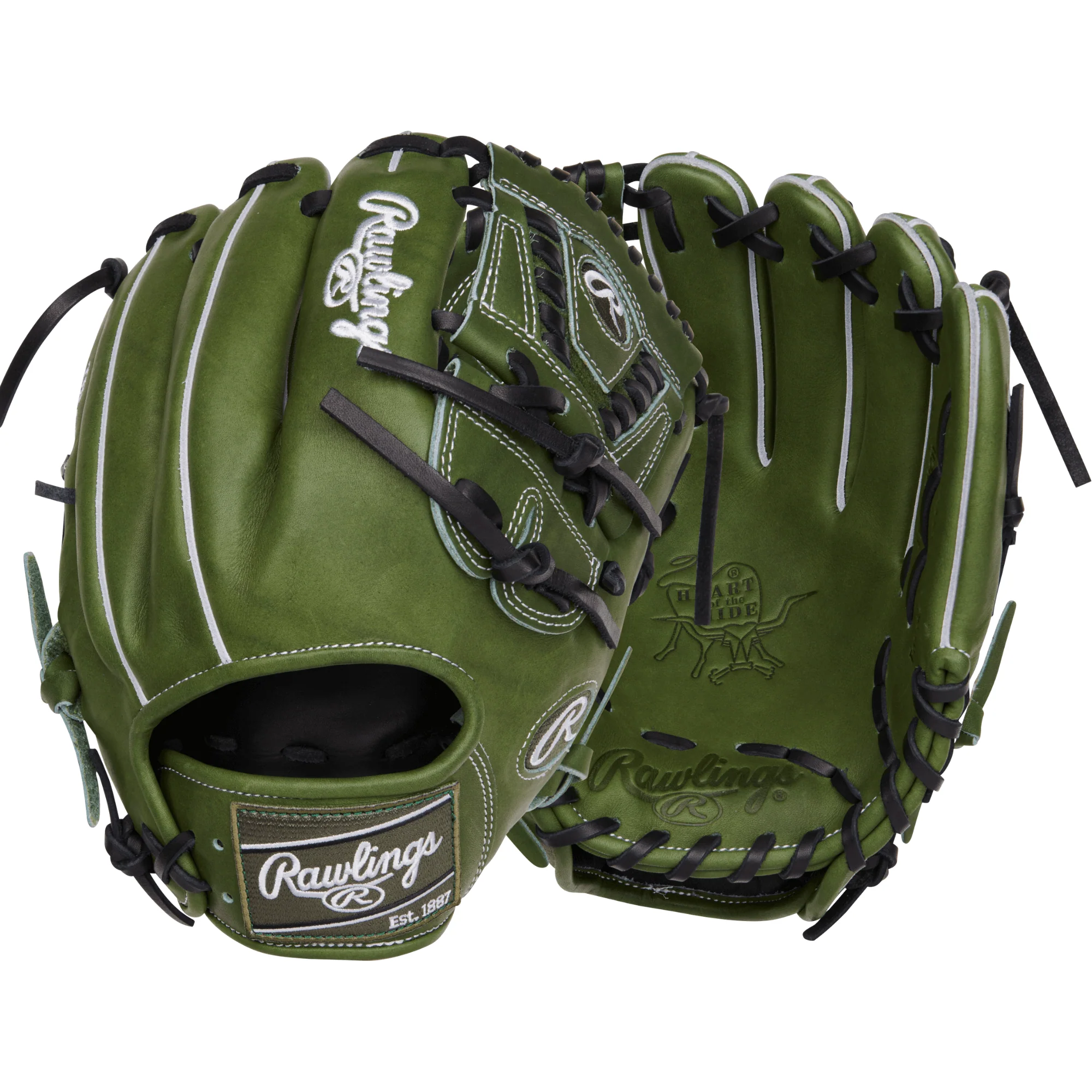 Rawlings Military Green Heart of the Hide 11 75" Fielders Glove LHT