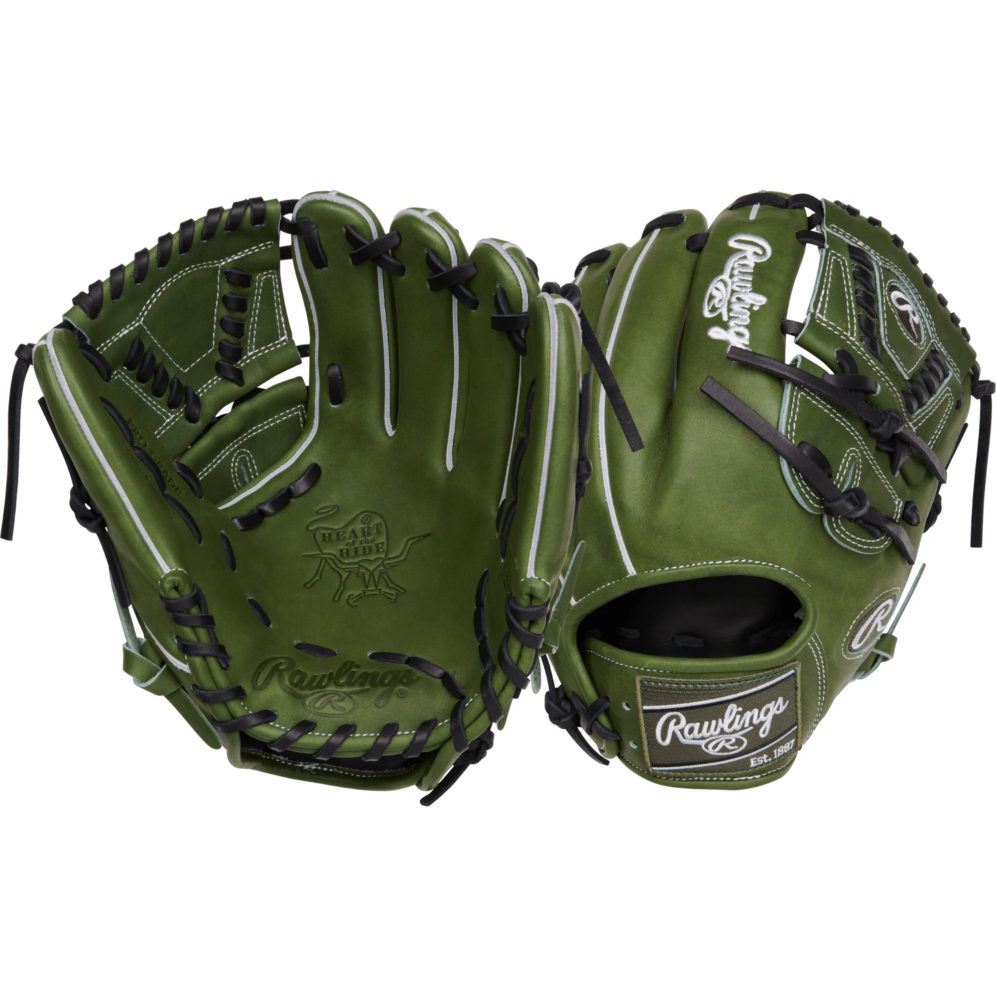 Rawlings Military Green Heart of the Hide 11 75" Fielders Glove LHT - Image 4