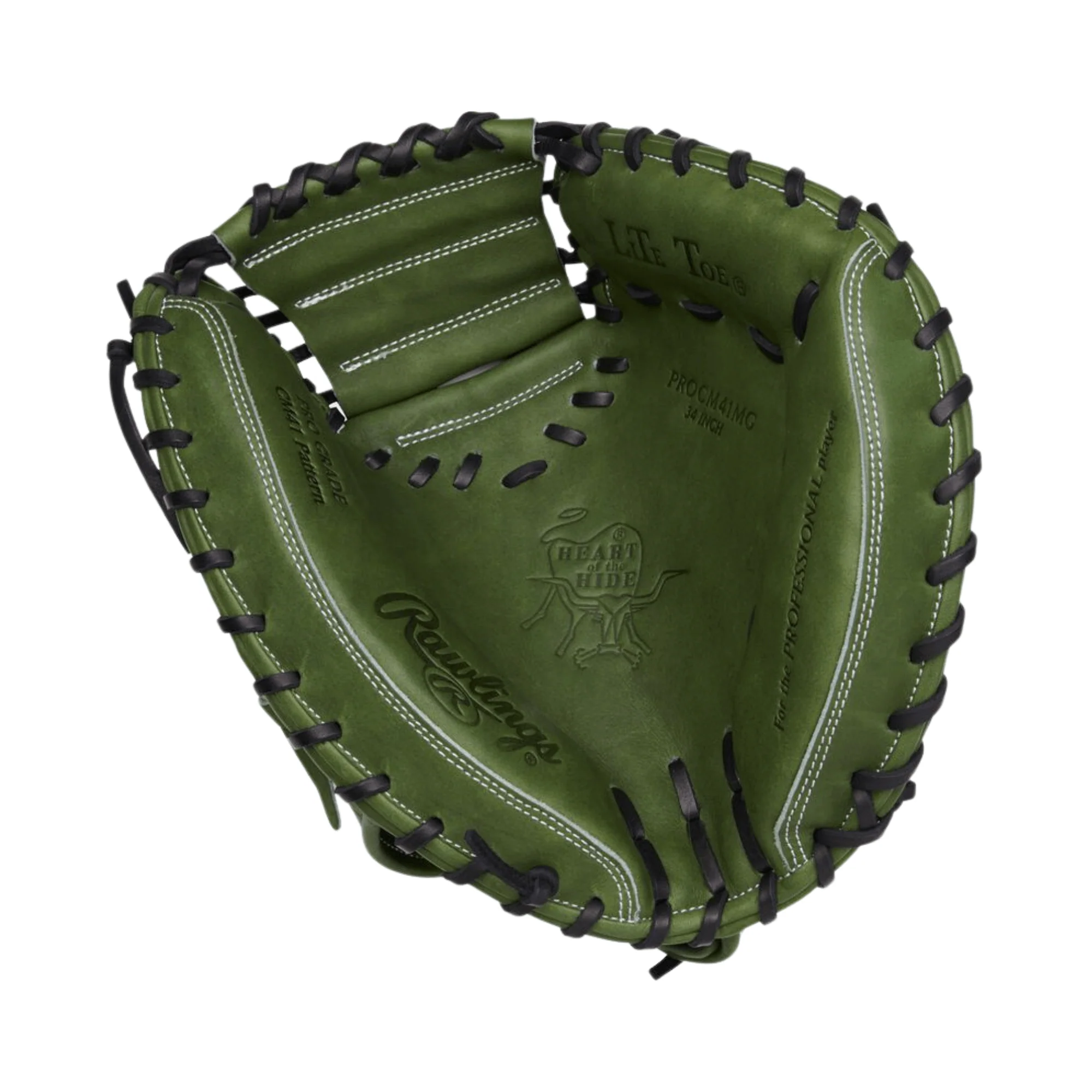 Rawlings Military Green Heart of the Hide 34" Catchers Mitt - Image 3