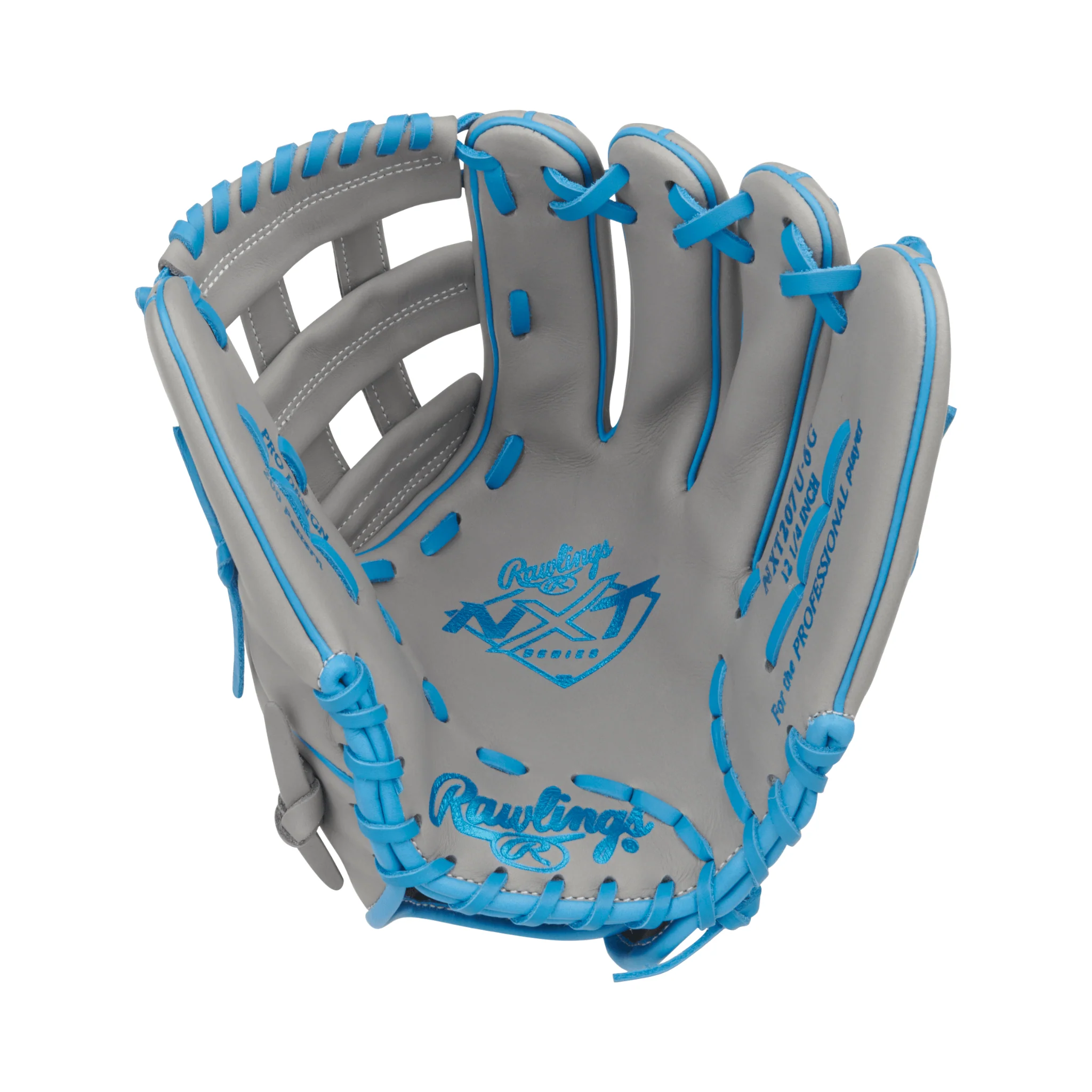 Rawlings NXT Series ContoUR Fit Utility Baseball Glove 12.25" Gray/Columbia Blue - Image 3