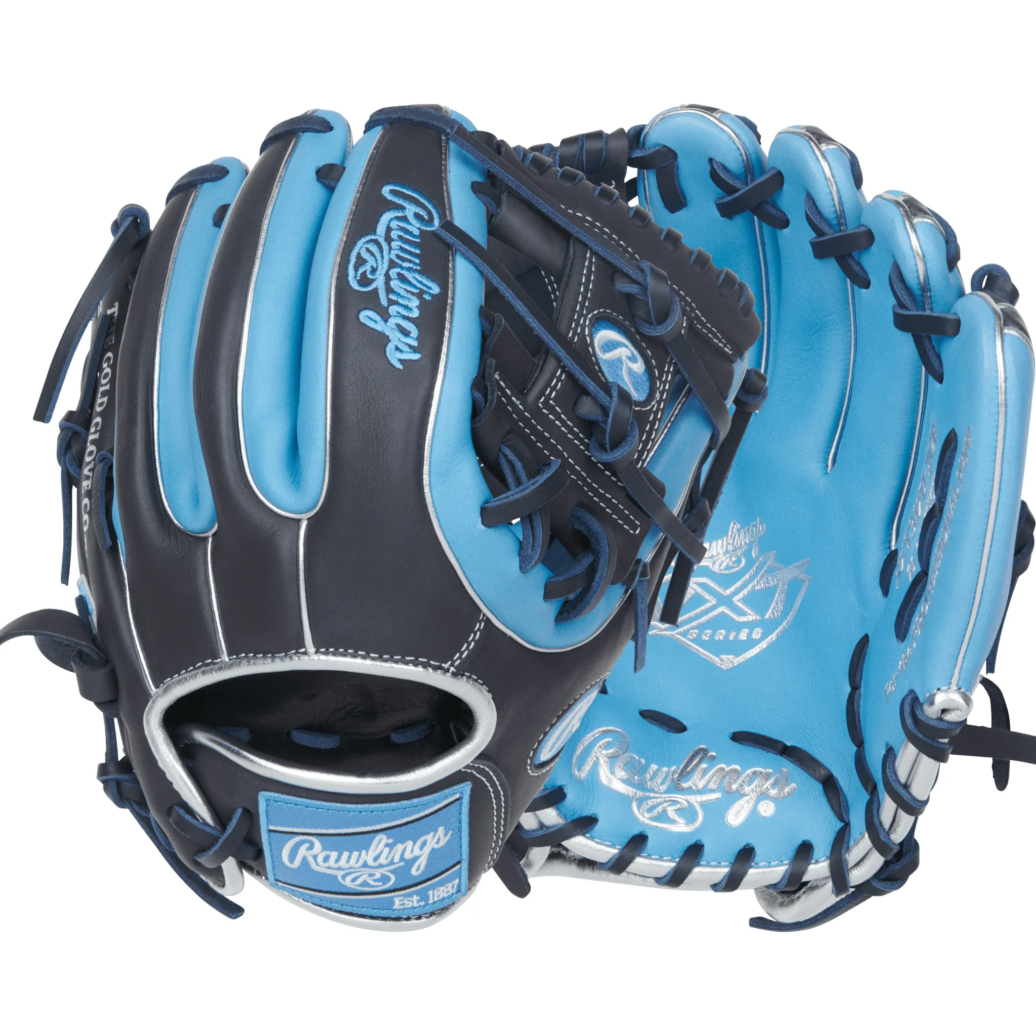 Rawlings NXT Series Infield Baseball Glove 11.25" Columbia Blue/Navy