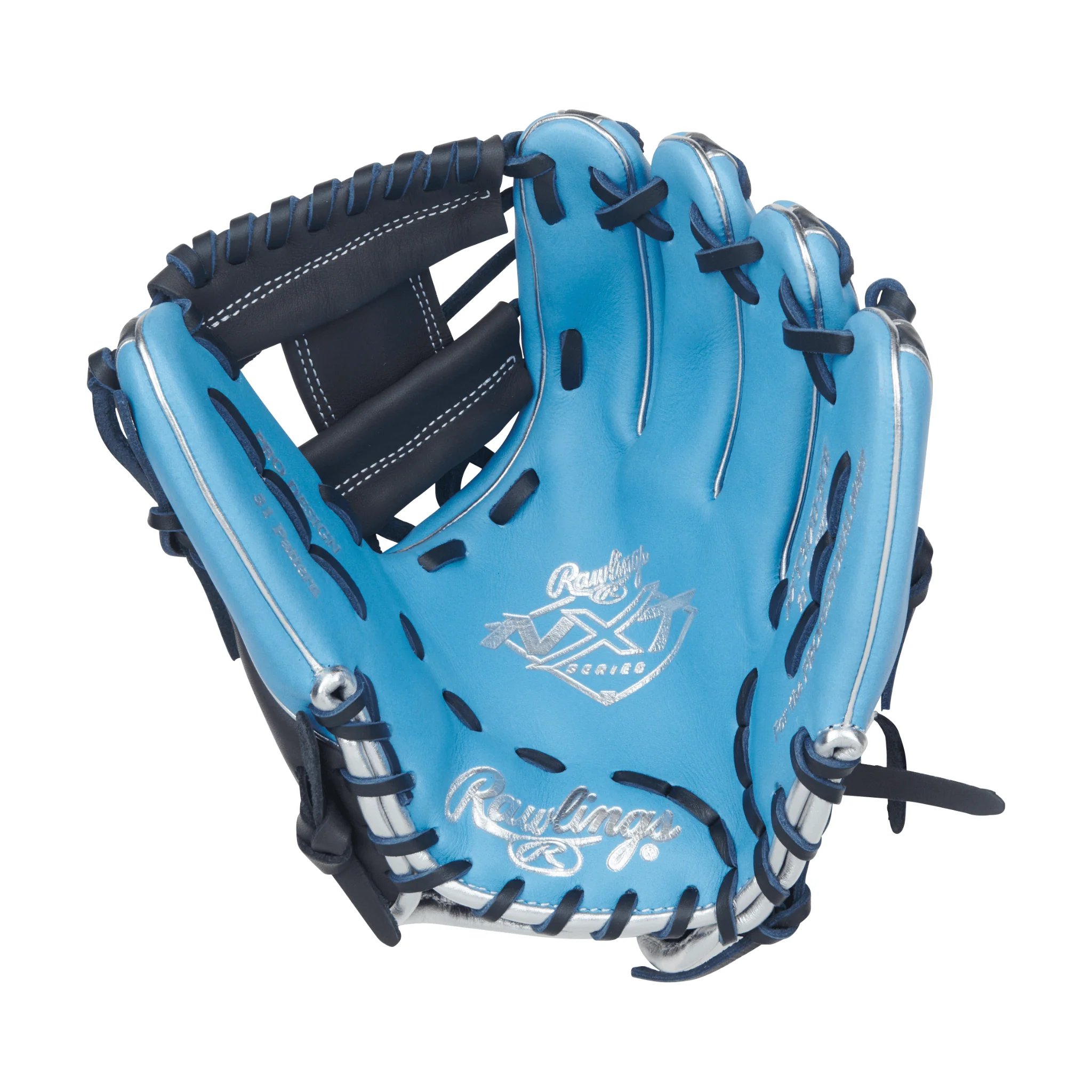 Rawlings NXT Series Infield Baseball Glove 11.25" Columbia Blue/Navy - Image 3