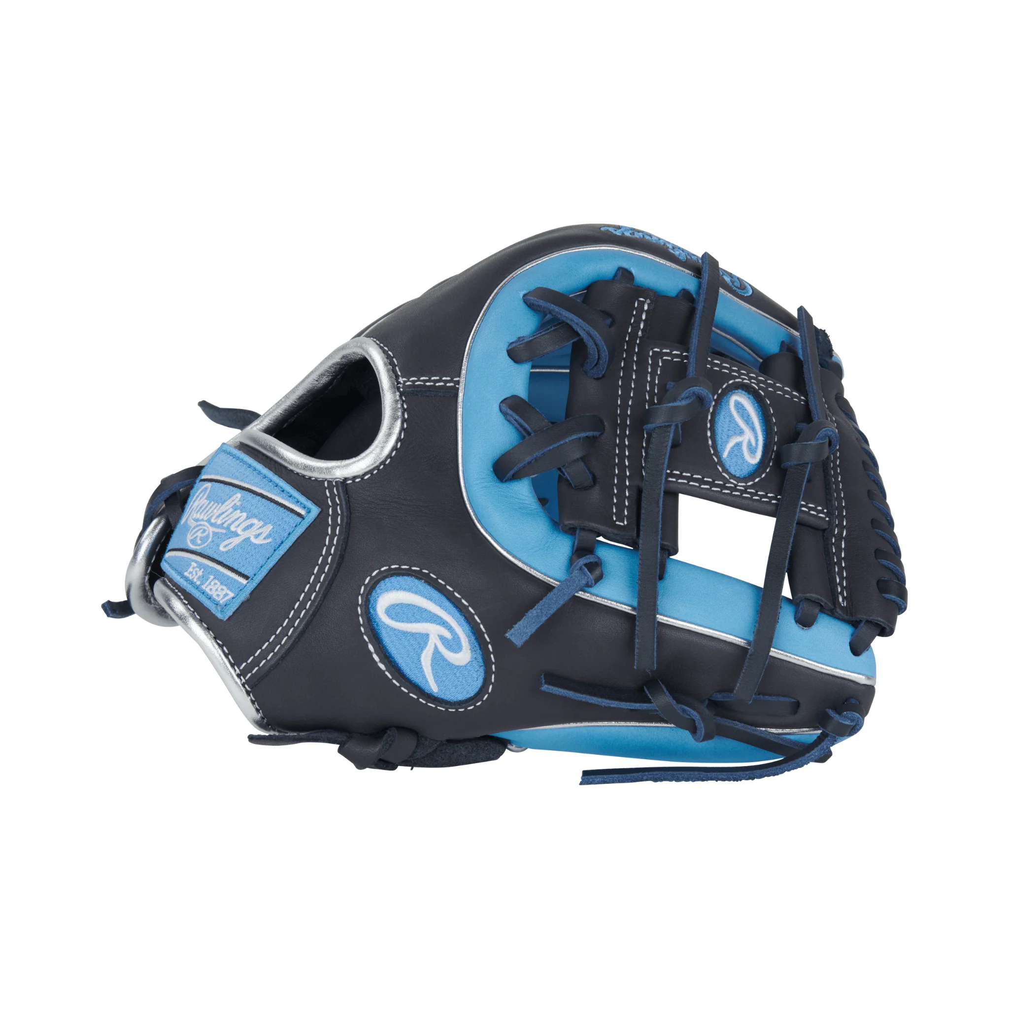 Rawlings NXT Series Infield Baseball Glove 11.25" Columbia Blue/Navy - Image 4