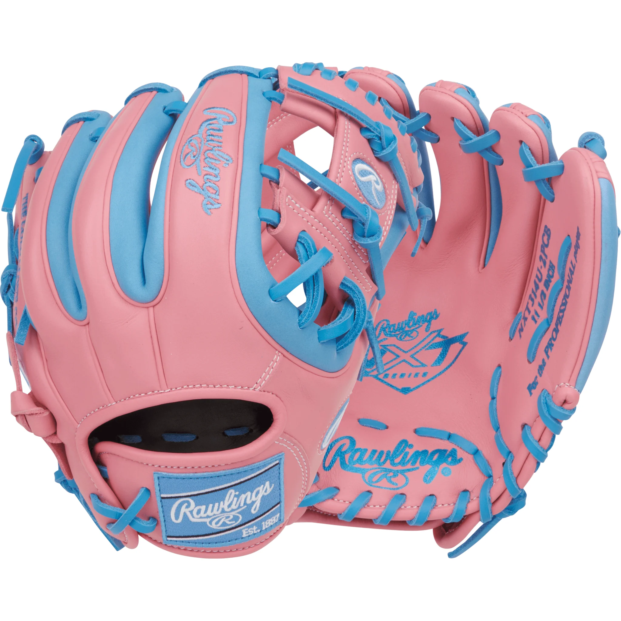 Rawlings NXT Series Infield Baseball Glove 11.5" Pink/Columbia Blue