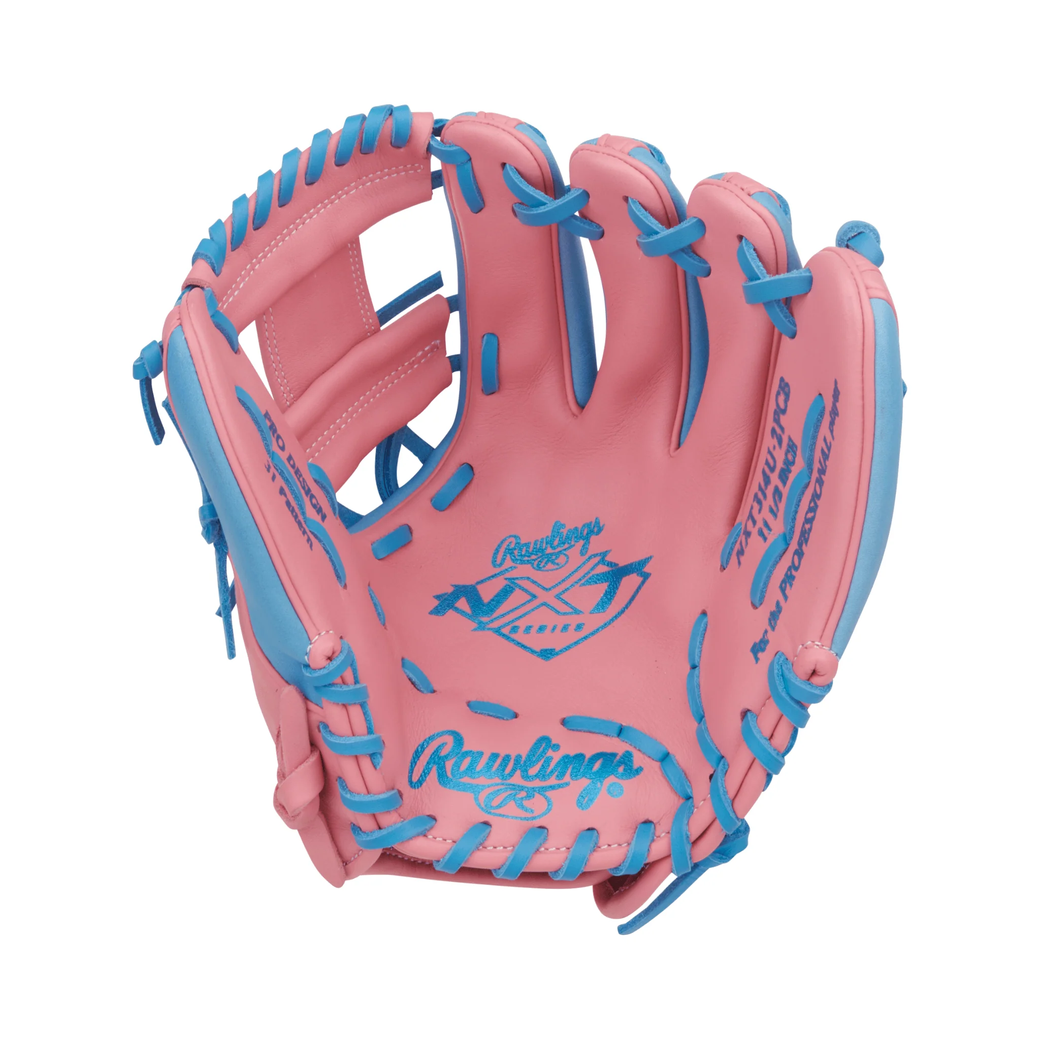 Rawlings NXT Series Infield Baseball Glove 11.5" Pink/Columbia Blue - Image 3