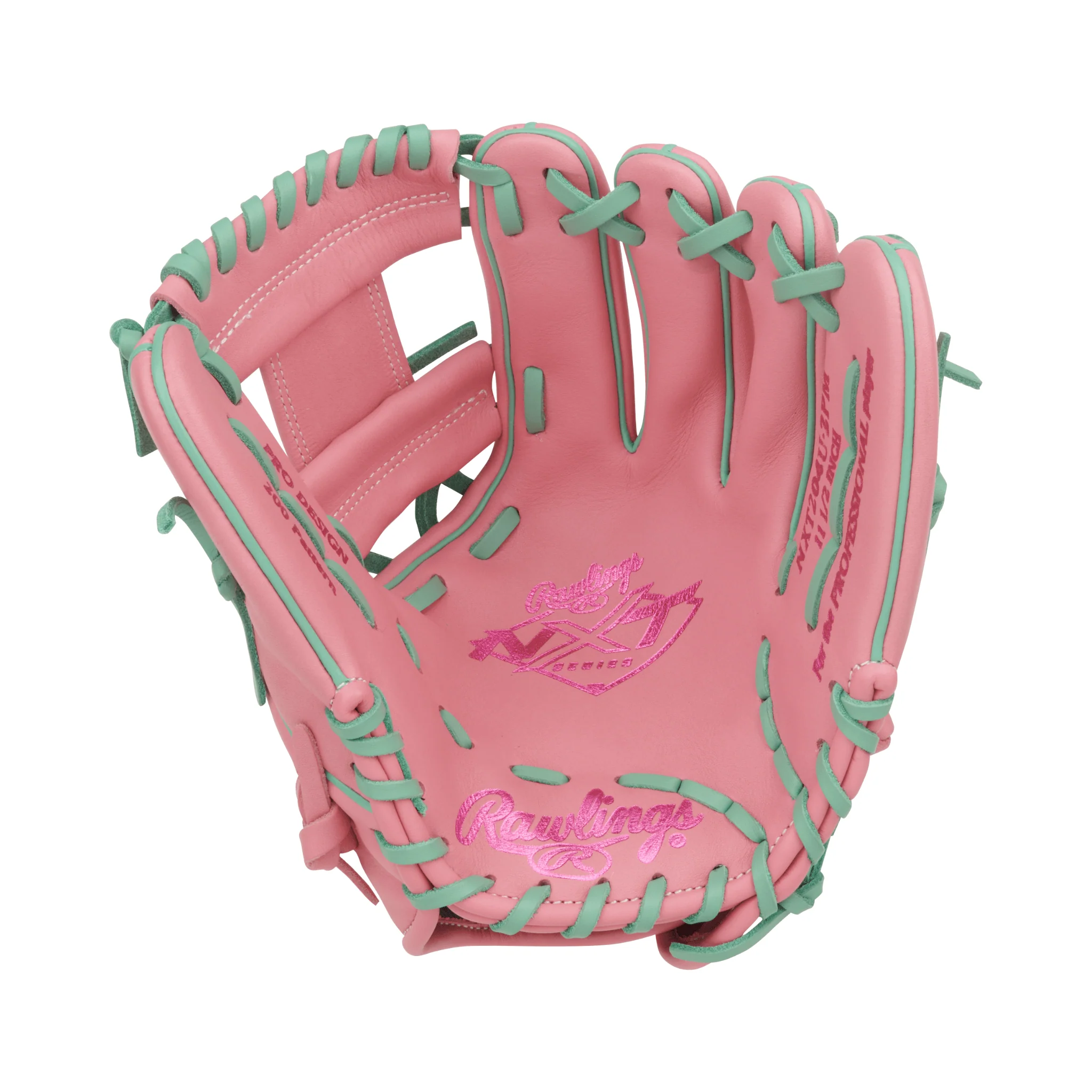 Rawlings NXT Series Infield Baseball Glove 11.5" Pink/Mint - Image 3