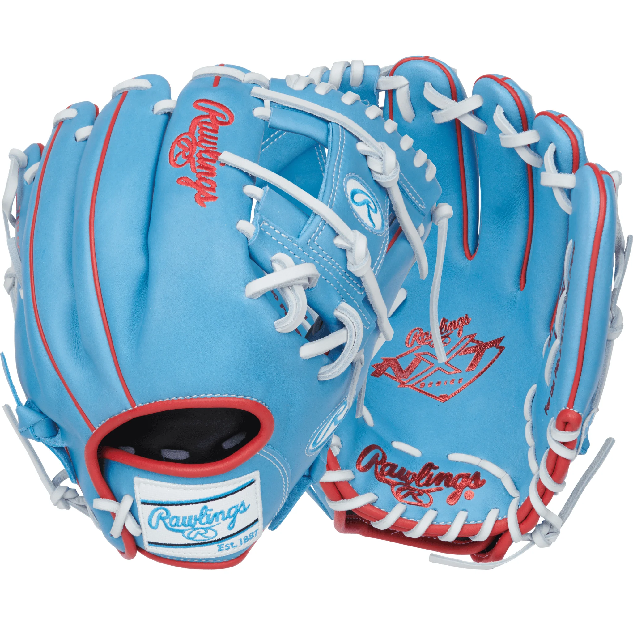Rawlings NXT Series Infield Baseball Glove 11.75" Columbia Blue/Scarlet
