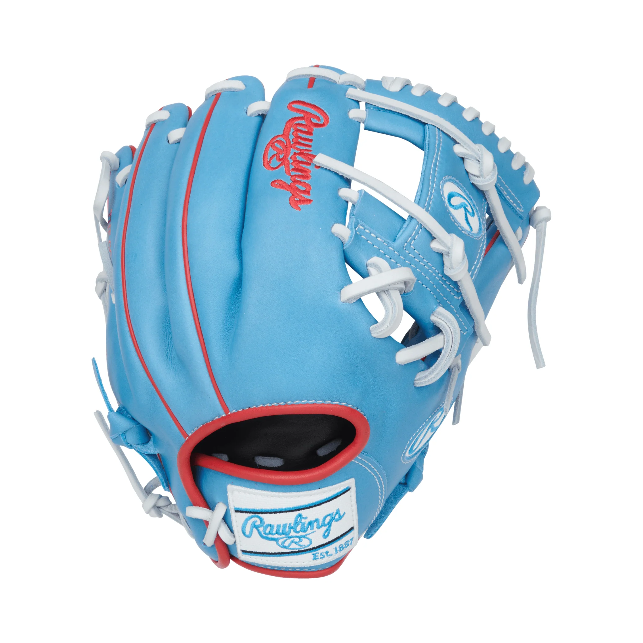 Rawlings NXT Series Infield Baseball Glove 11.75" Columbia Blue/Scarlet - Image 2