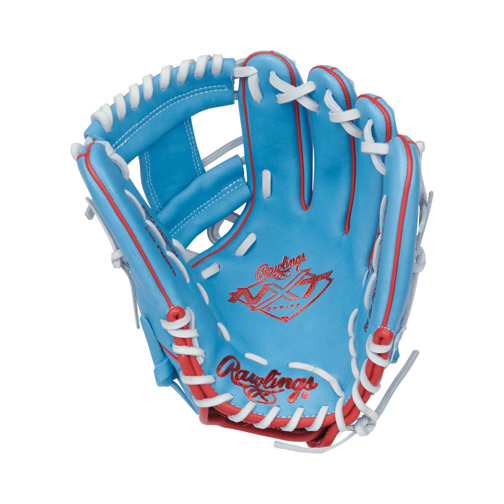 Rawlings NXT Series Infield Baseball Glove 11.75" Columbia Blue/Scarlet - Image 3