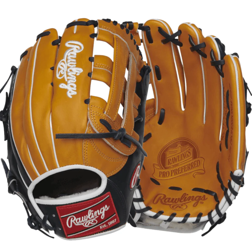 Rawlings Pro Preferred 12.75  Outfield Glove Tan/Navy