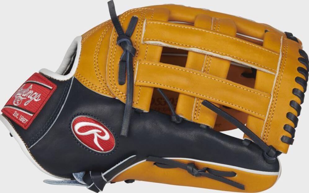 Rawlings Pro Preferred 12.75  Outfield Glove Tan/Navy - Image 6