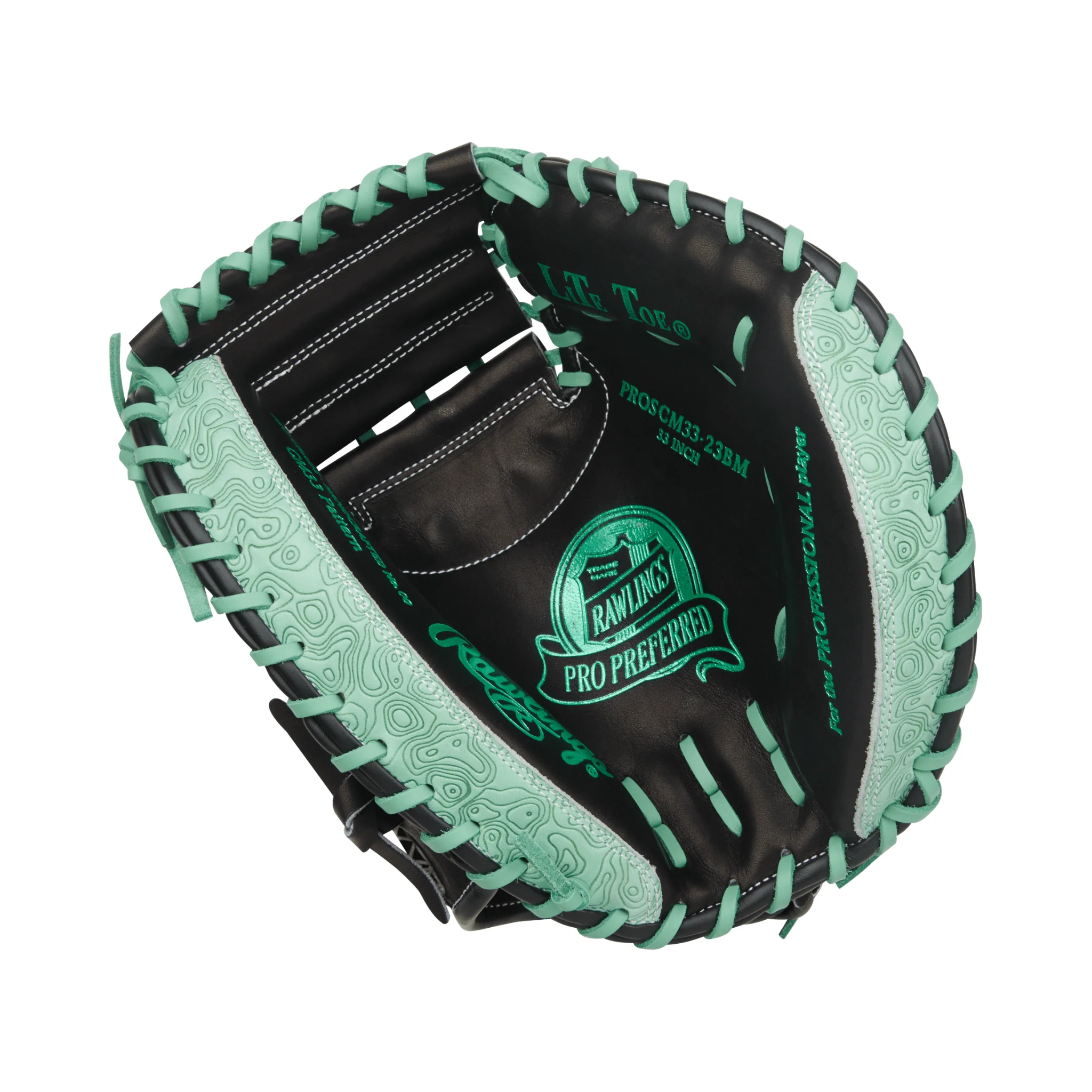Rawlings Pro Preferred Series Catchers Mitt Black/Mint 33" - Image 3