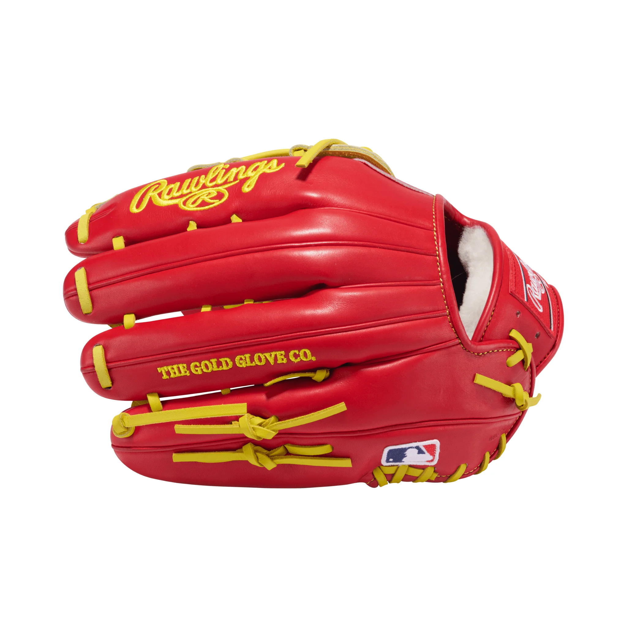 Rawlings Pro Preferred Series Outfield Baseball Glove 12.75" Scarlet/Yellow LHT - Image 4