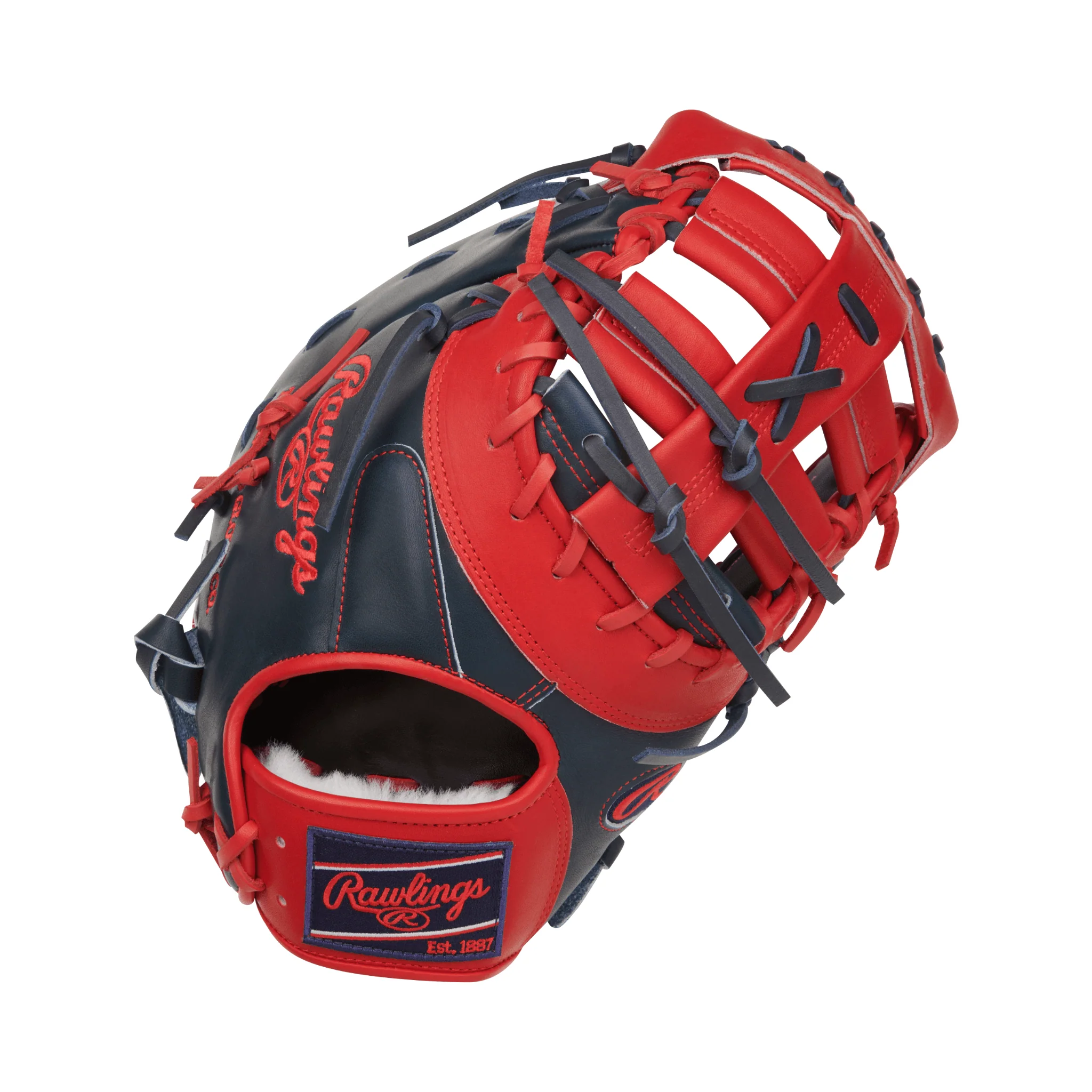 Rawlings Pro Preferred Vladimir Guerrero Jr Gameday Pattern First Base Mitt 13" Navy/Scarlet LHT - Image 2