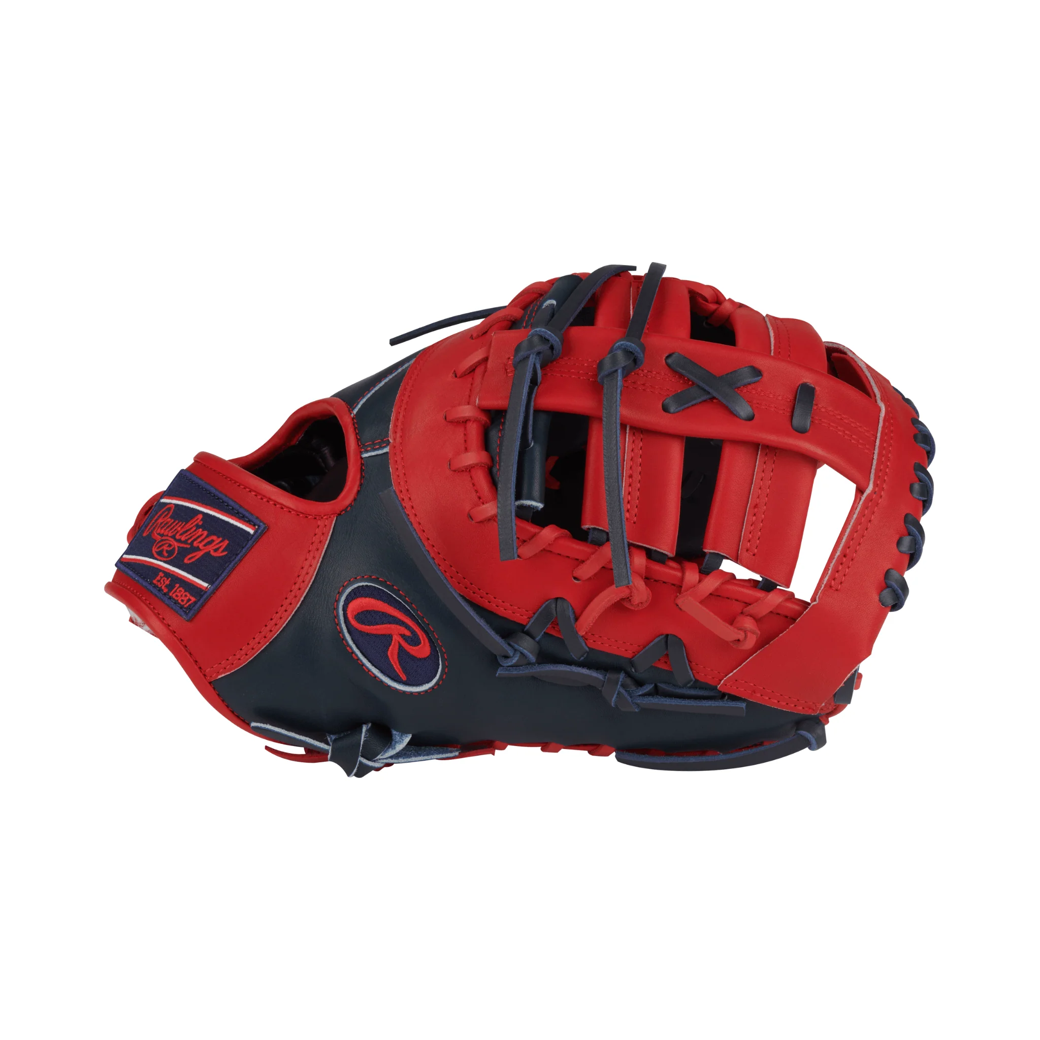 Rawlings Pro Preferred Vladimir Guerrero Jr Gameday Pattern First Base Mitt 13" Navy/Scarlet LHT - Image 5