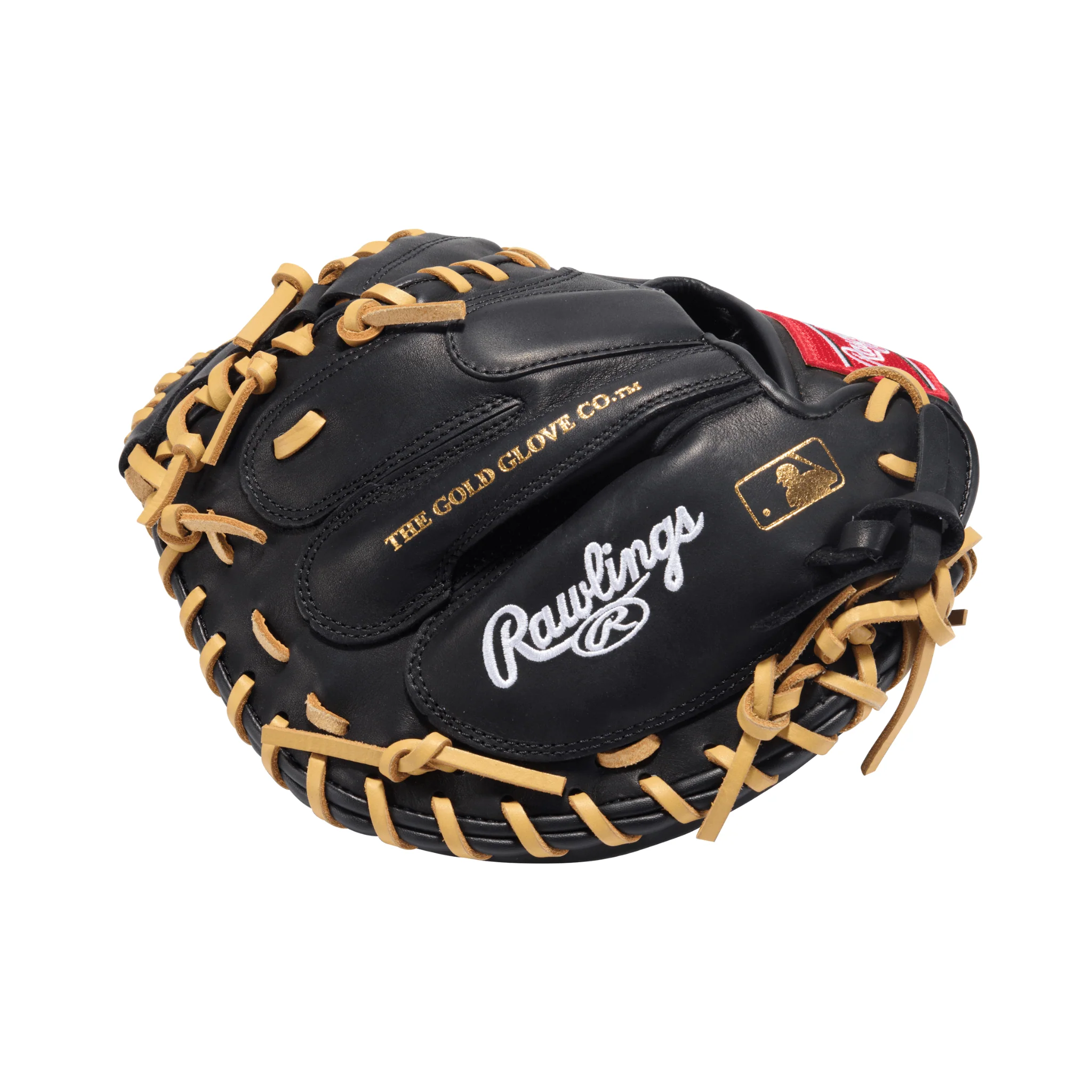 Rawlings R9 Baseball Contour Series Catchers Mitt Baseball Glove 32" Black/Camel - Image 4