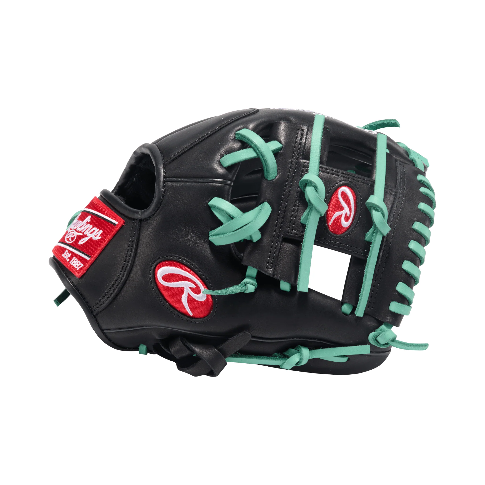 Rawlings R9 Baseball Contour Series Infield Baseball Glove 11" Black/Mint - Image 5