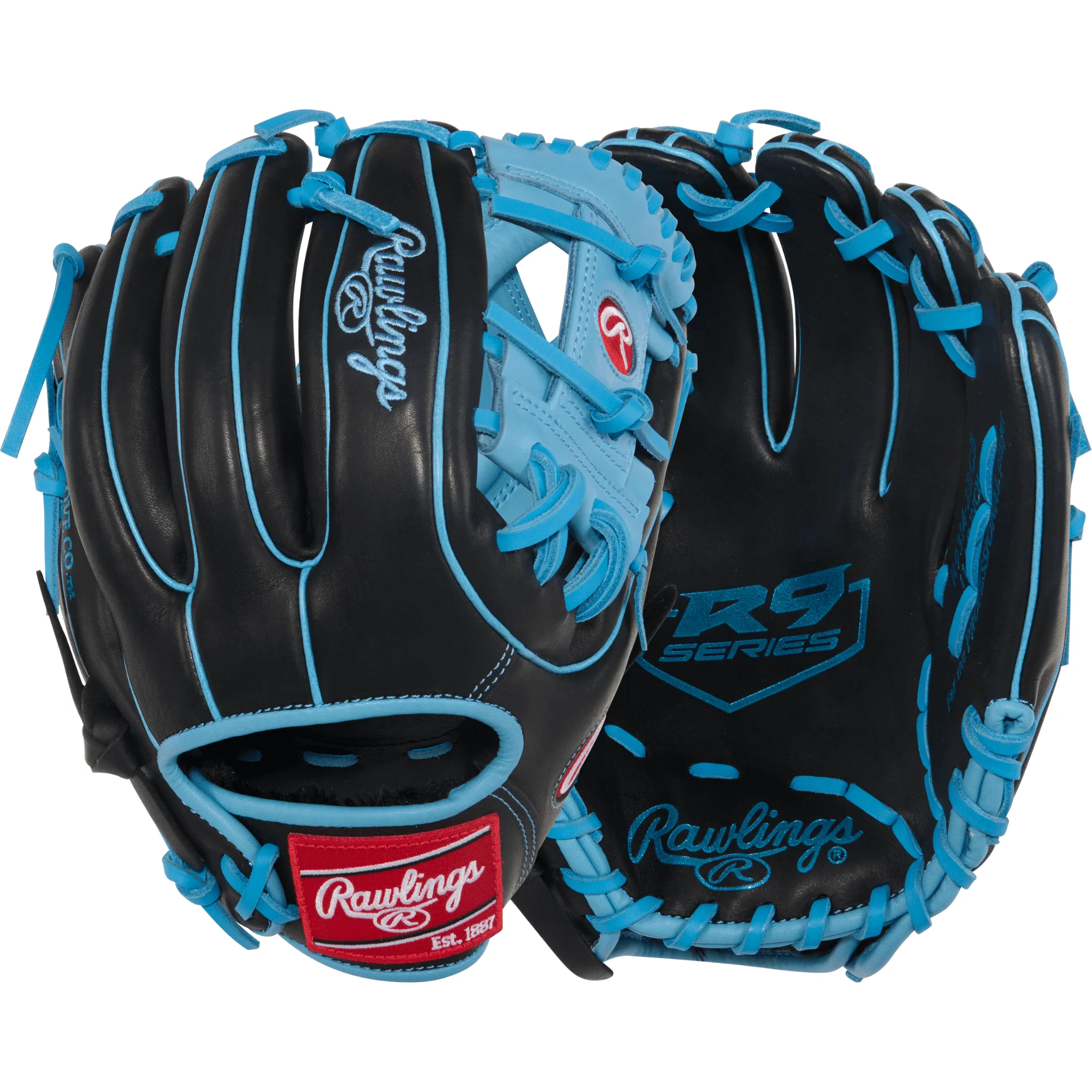 Rawlings R9 Baseball Series Infield Baseball Glove 11.5" Black/Col. Blue