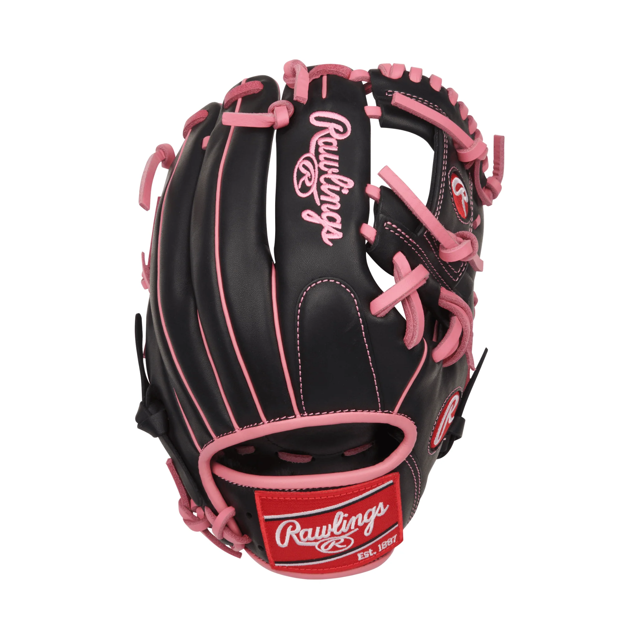 Rawlings R9 Baseball Series Infield Baseball Glove 11.5" Black/Pink - Image 2
