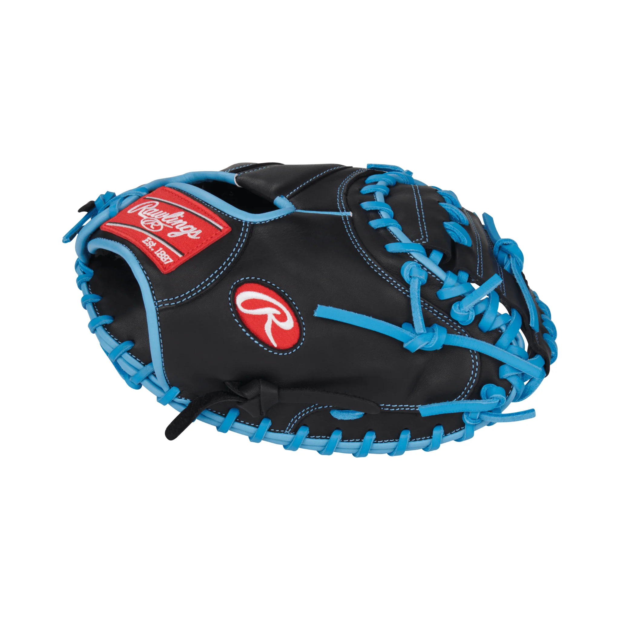 Rawlings R9 Baseball Series Catchers Mitt Baseball Glove 32.5" Black/Col. Blue - Image 5