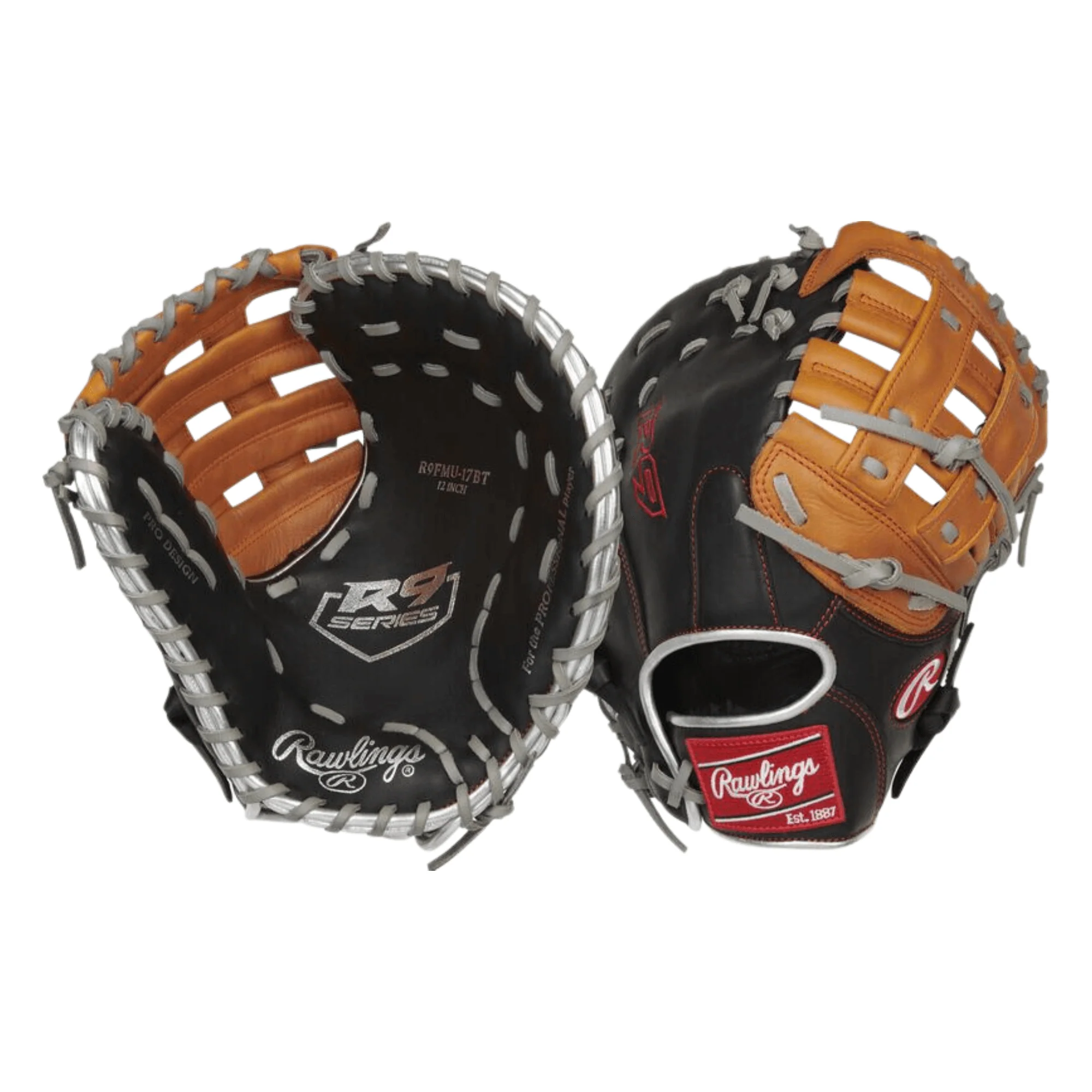 Rawlings R9 Contour Fit Series 1B Mitt CONV/MOD PRO H Web Adjustable Wrist RHT 12" - Image 5