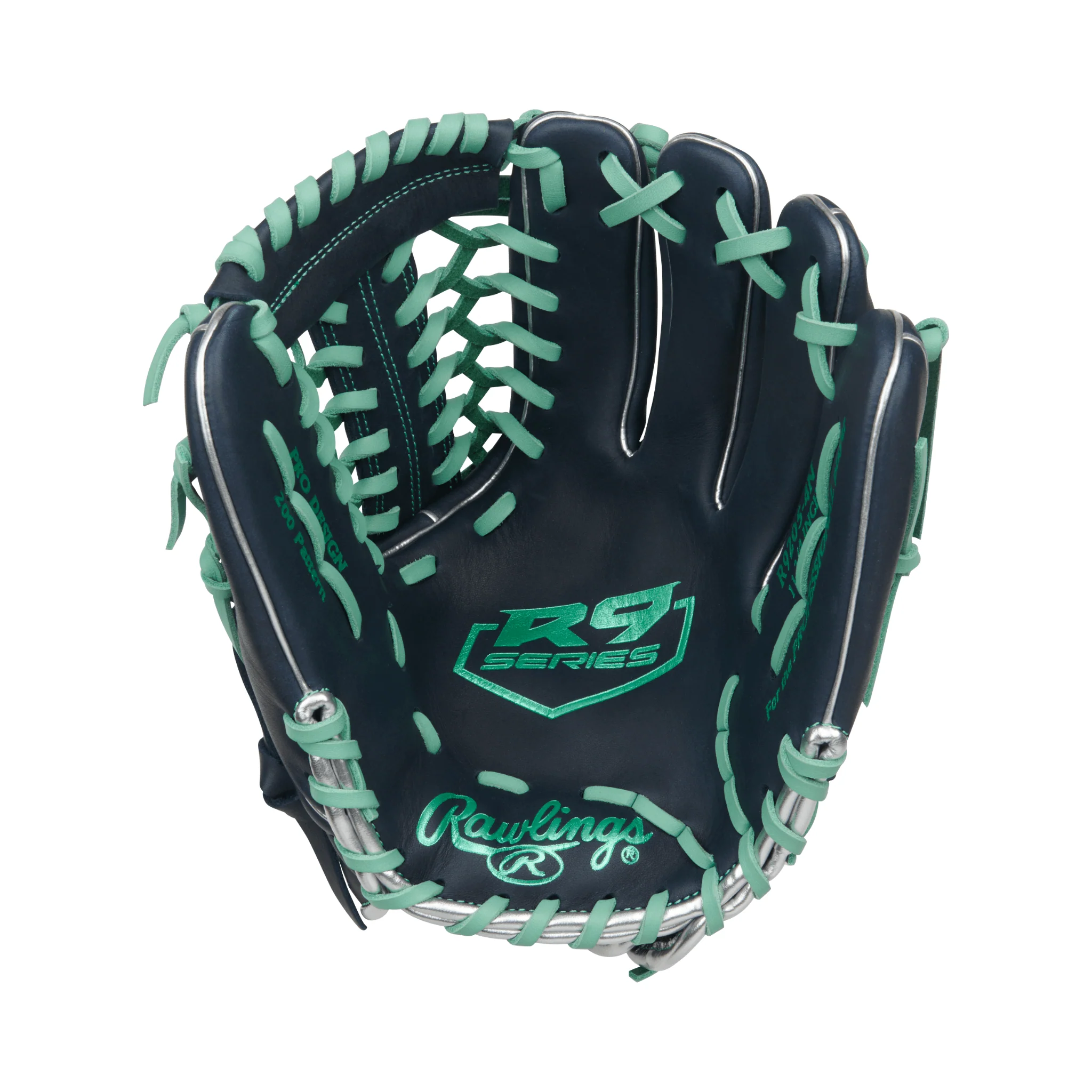 Rawlings R9 Series 11.75" Infield Baseball Glove Navy/Mint - Image 3