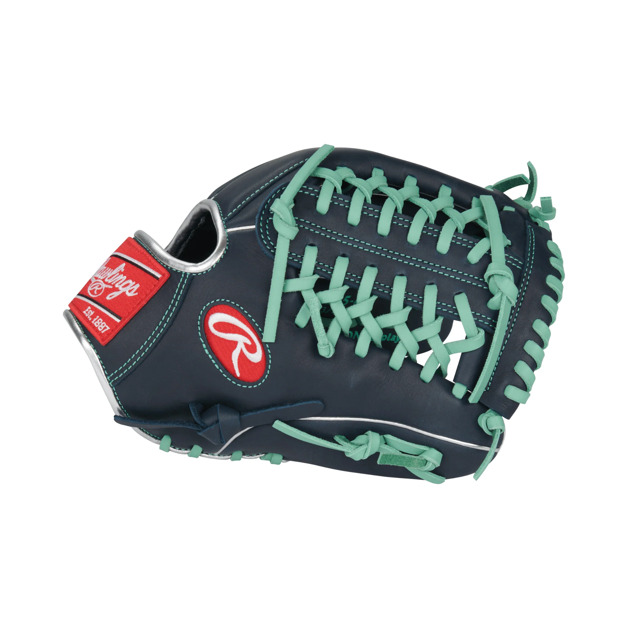 Rawlings R9 Series 11.75" Infield Baseball Glove Navy/Mint - Image 5