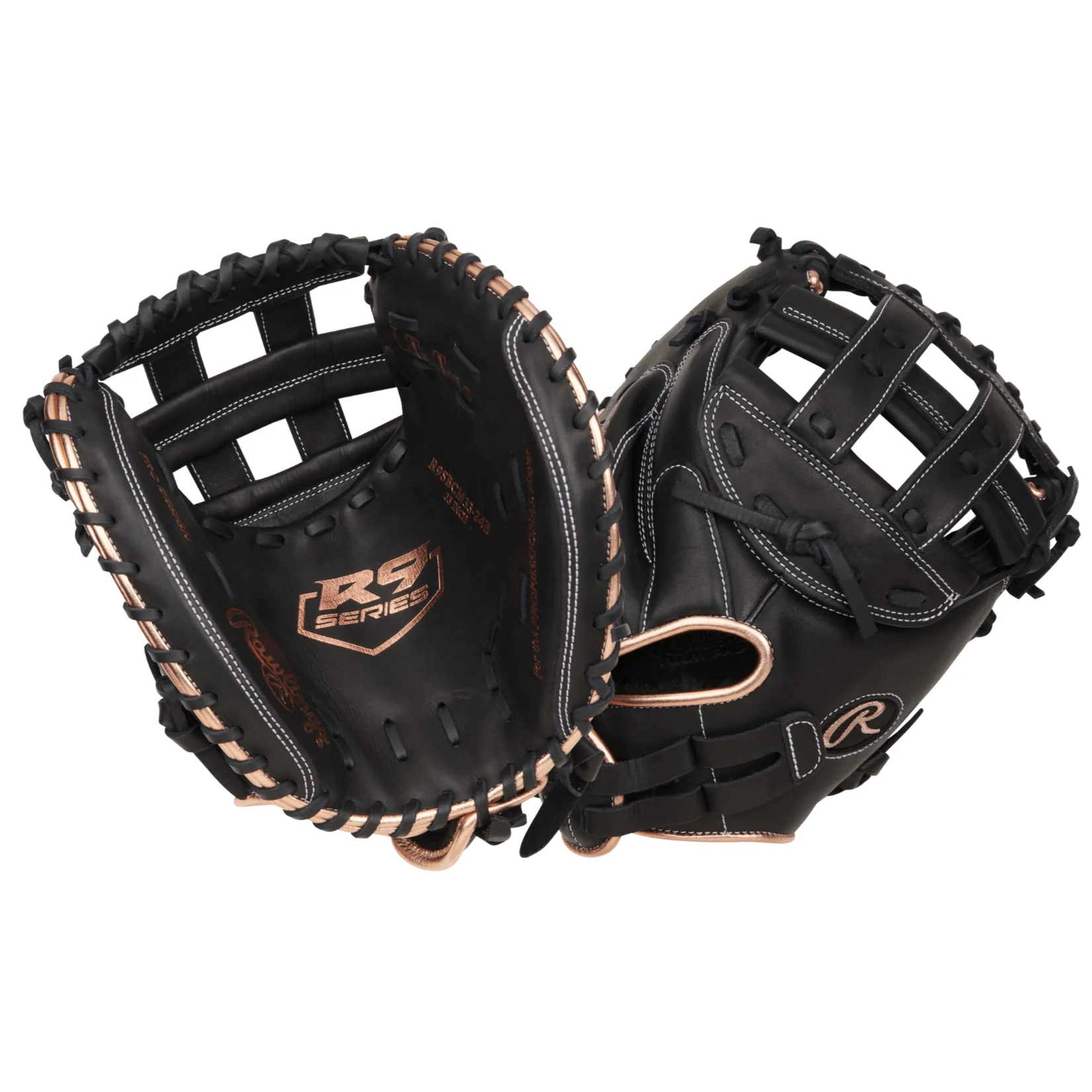 Rawlings R9 Series Catchers Mitt Softball Glove Black 33" - Image 6
