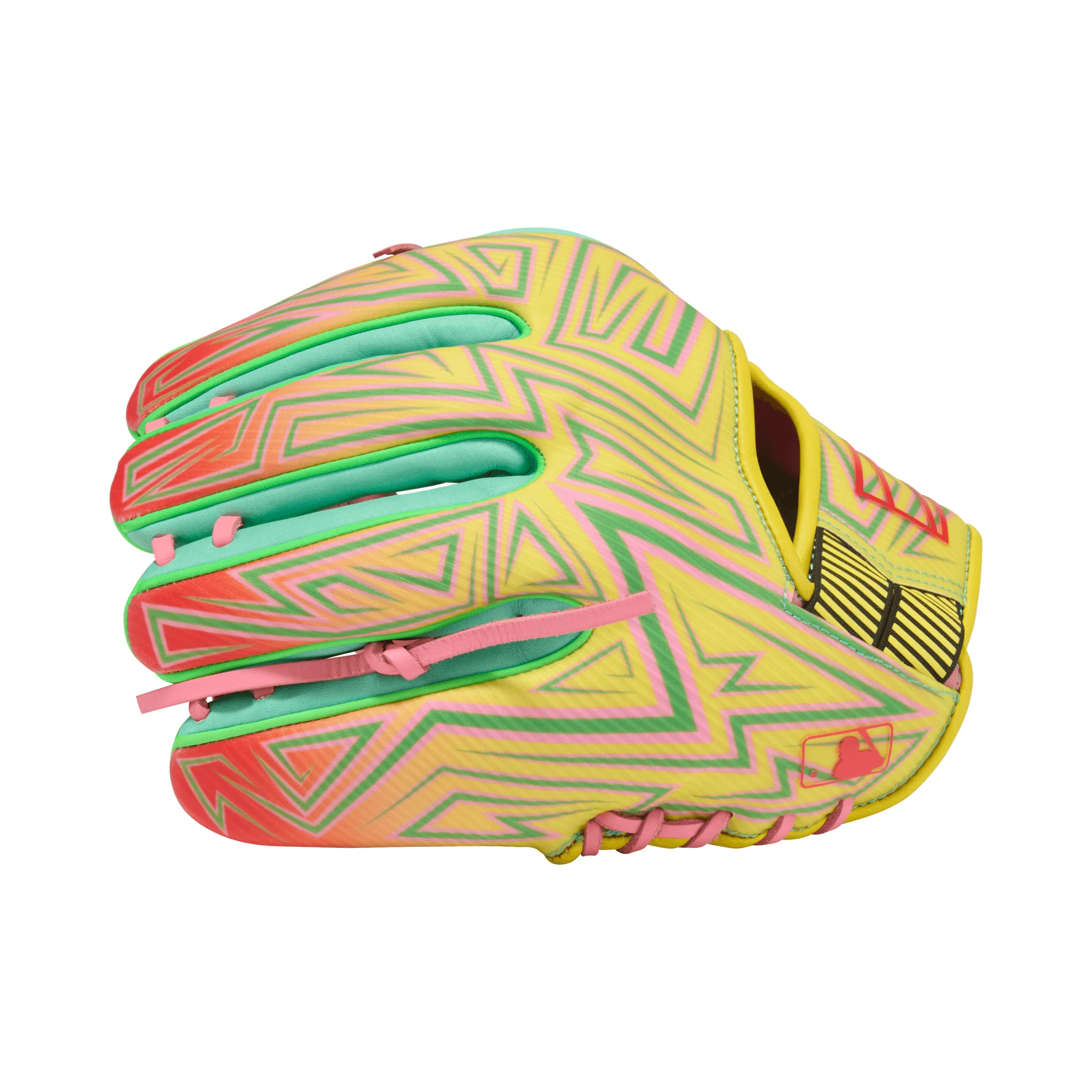 Rawlings REV1X Series Baseball Infield Glove 11.5" Pink/Yellow - Image 4