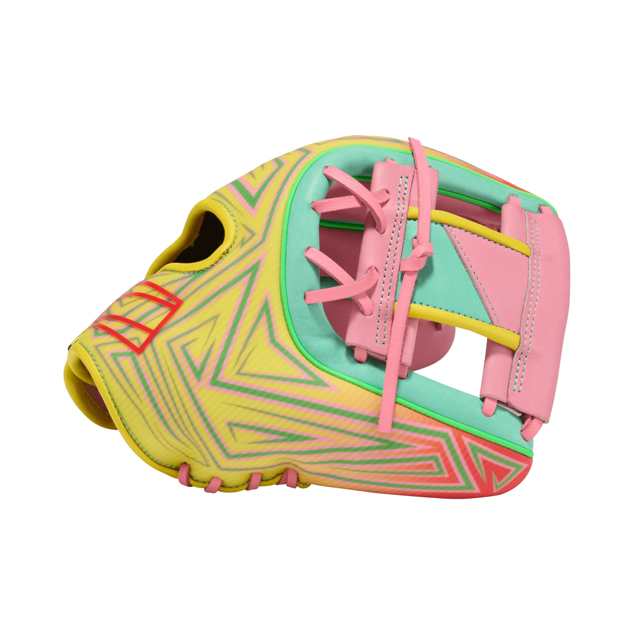 Rawlings REV1X Series Baseball Infield Glove 11.5" Pink/Yellow - Image 5