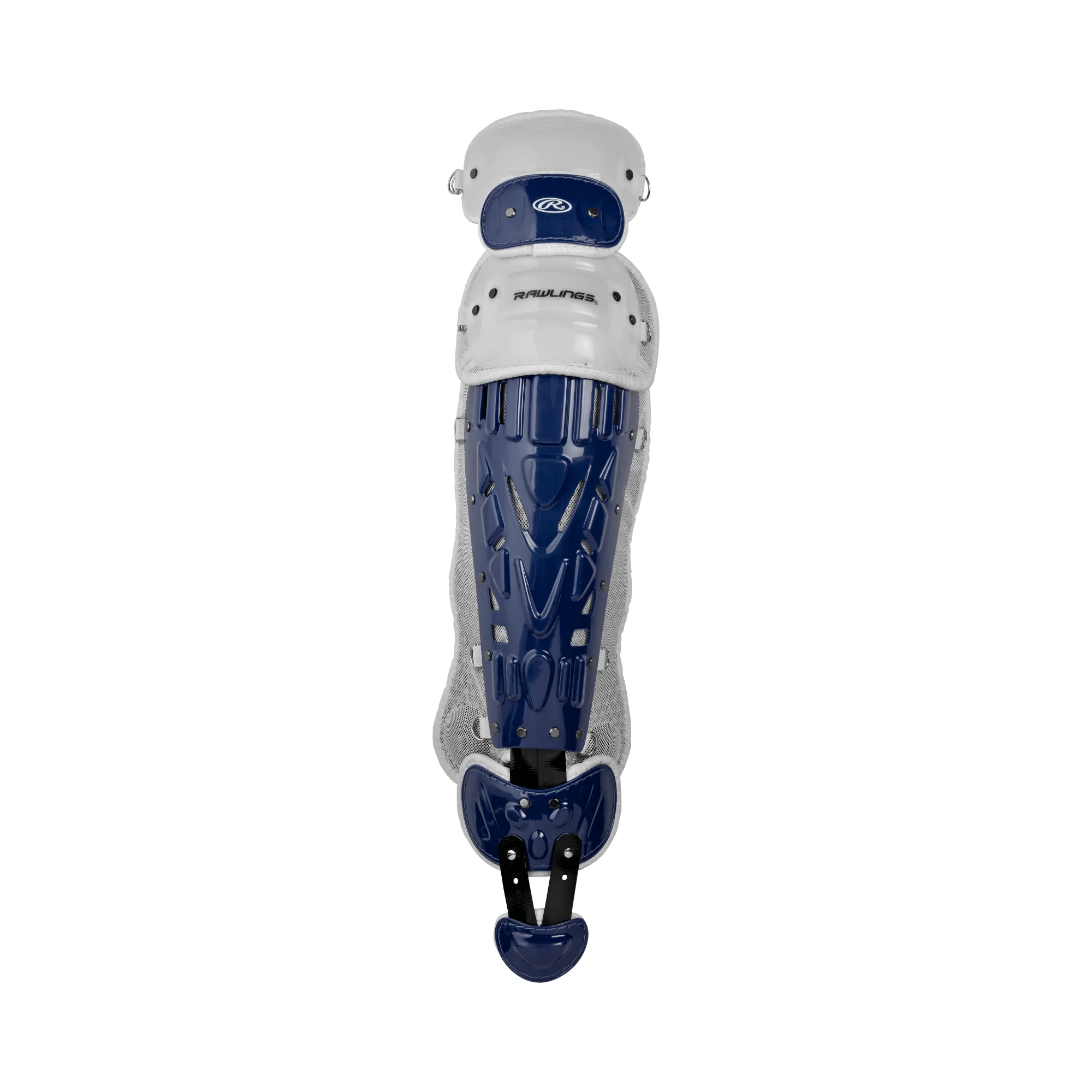 Rawlings Velo 2.0 Catchers Leg Guard Set Navy/White