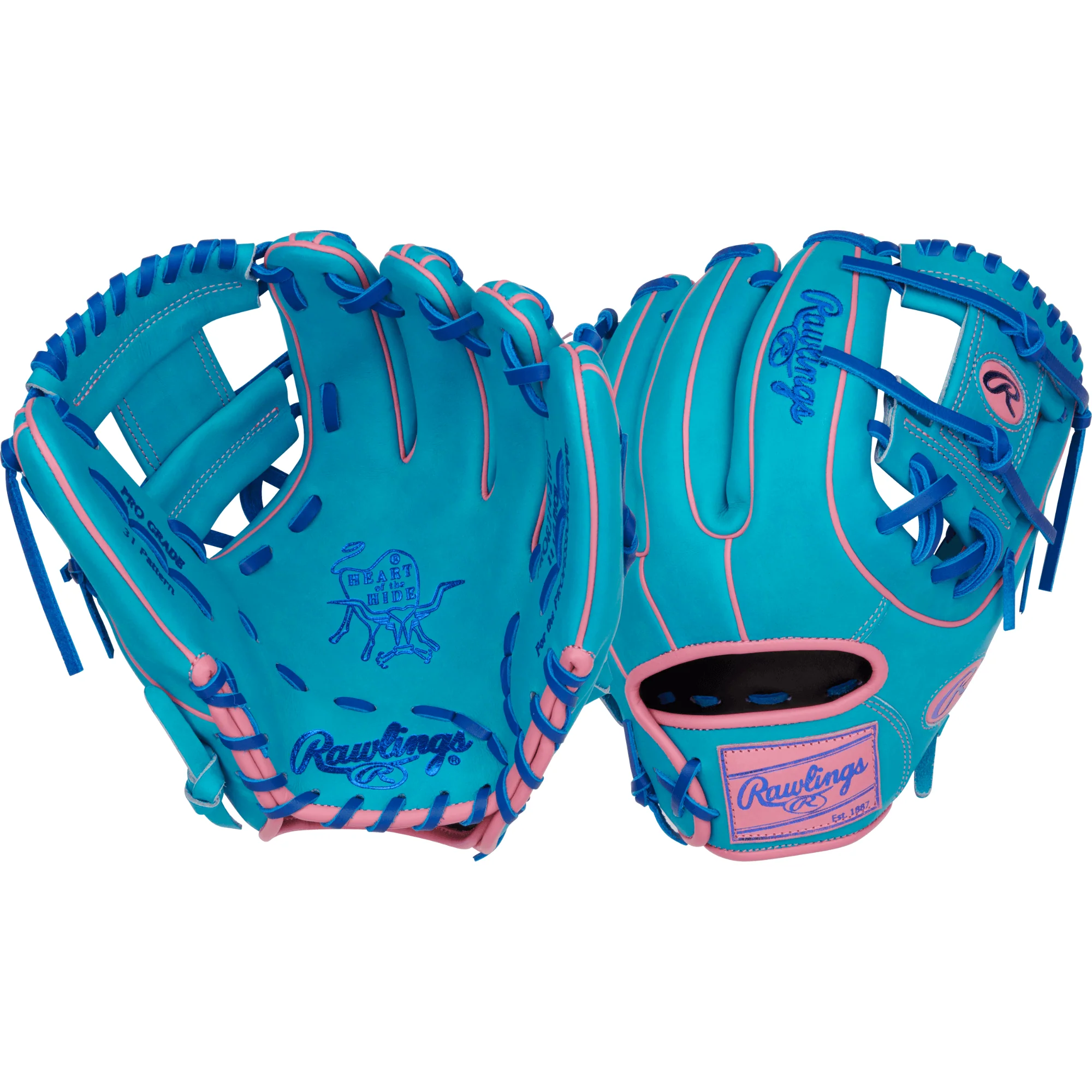 Rawlings Vibrant Series Heart of the Hide 11.5 Teal/Royal/Pink - Image 6