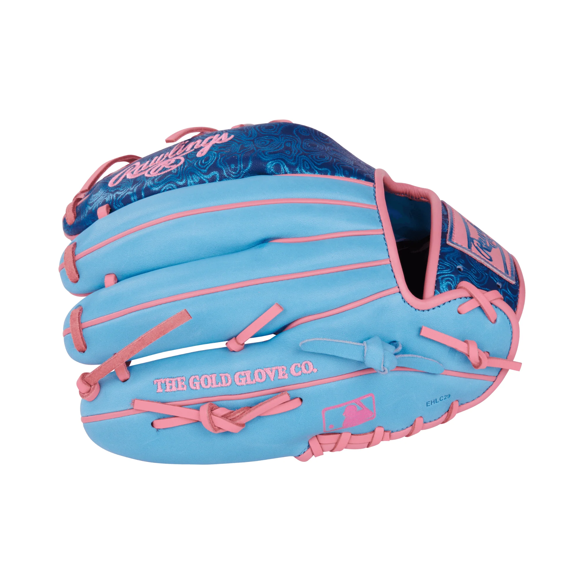 Rawlings Vibrant Series Heart of the Hide Infielders Baseball Glove - 11.5 RHT - Columbia/Royal/Pink - Image 3