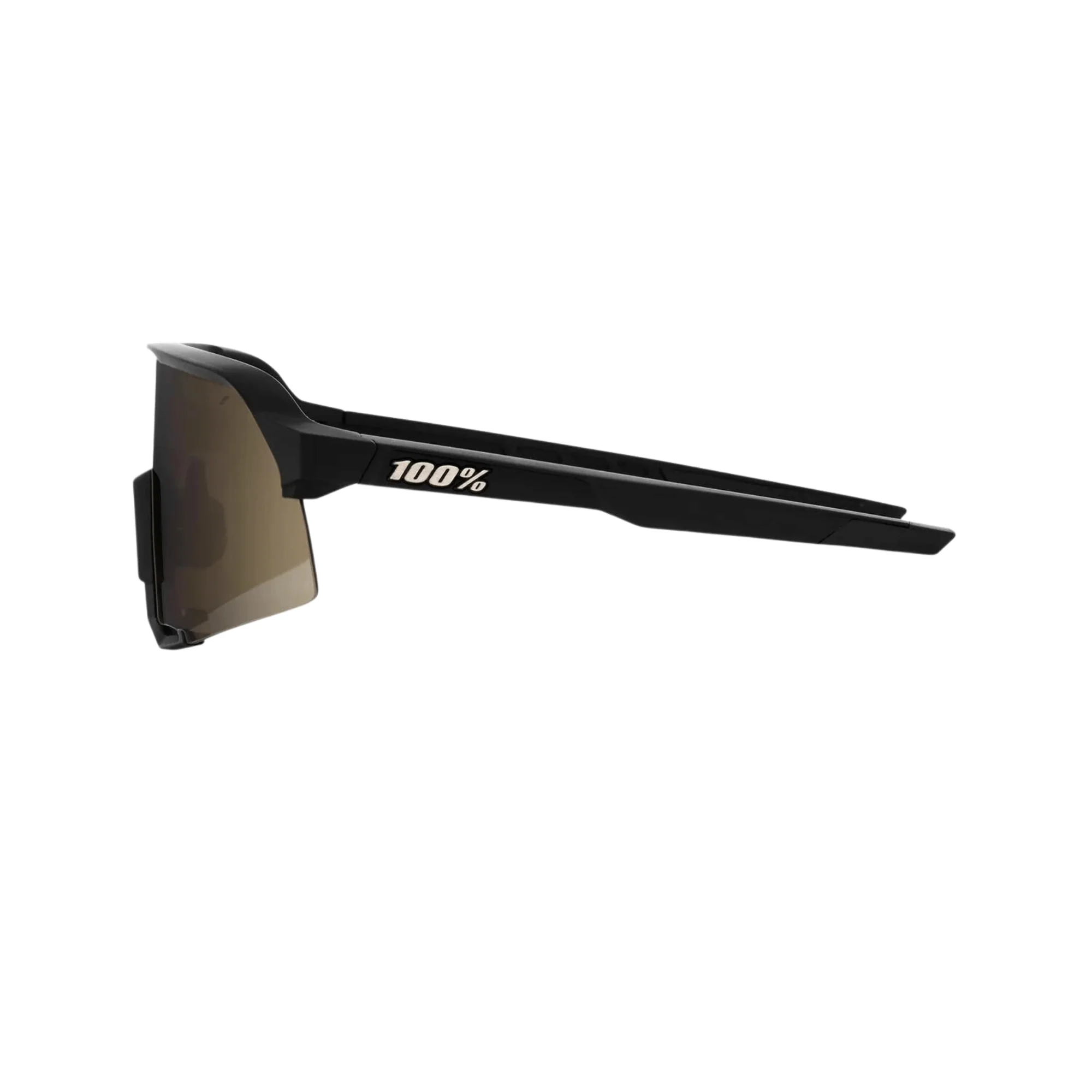 100% S3 - Soft Tact Black - Soft Gold Mirror Lens - Image 3