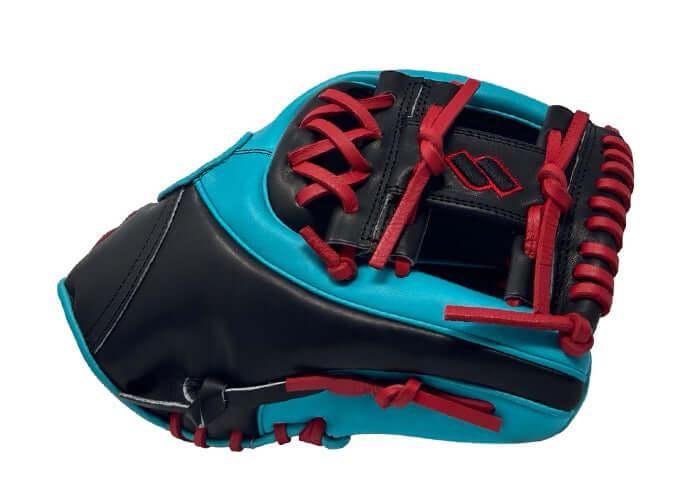 Sacco Ultra Premium Steer Hide 11.5 I-Web Dual Welt Thumb Teal, Black & Red - Image 5