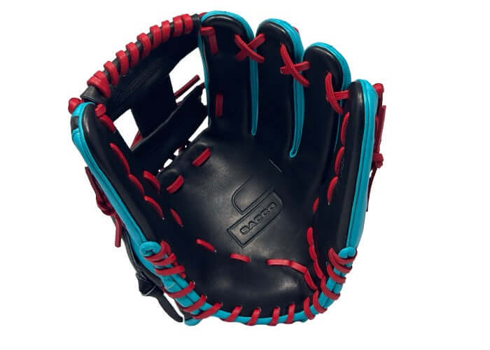 Sacco Ultra Premium Steer Hide 11.5 I-Web Dual Welt Thumb Teal, Black & Red - Image 6