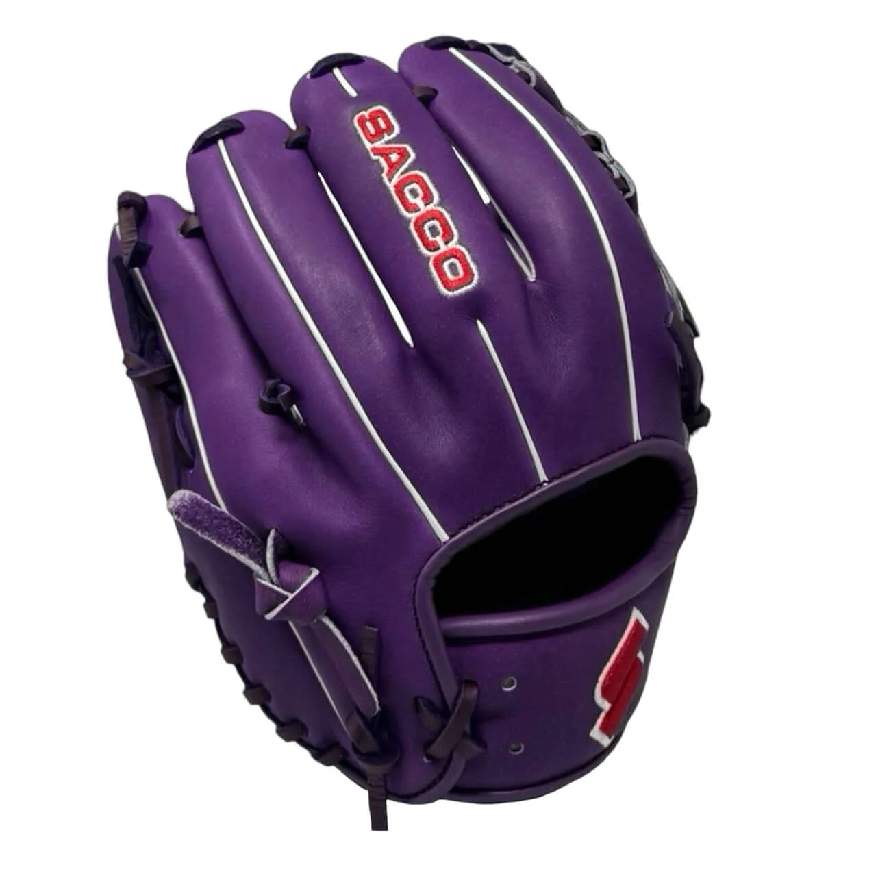 Sacco Ultra Premium Steer-Hide Purple Laced Single Post 11.75" Infield Glove - Image 4
