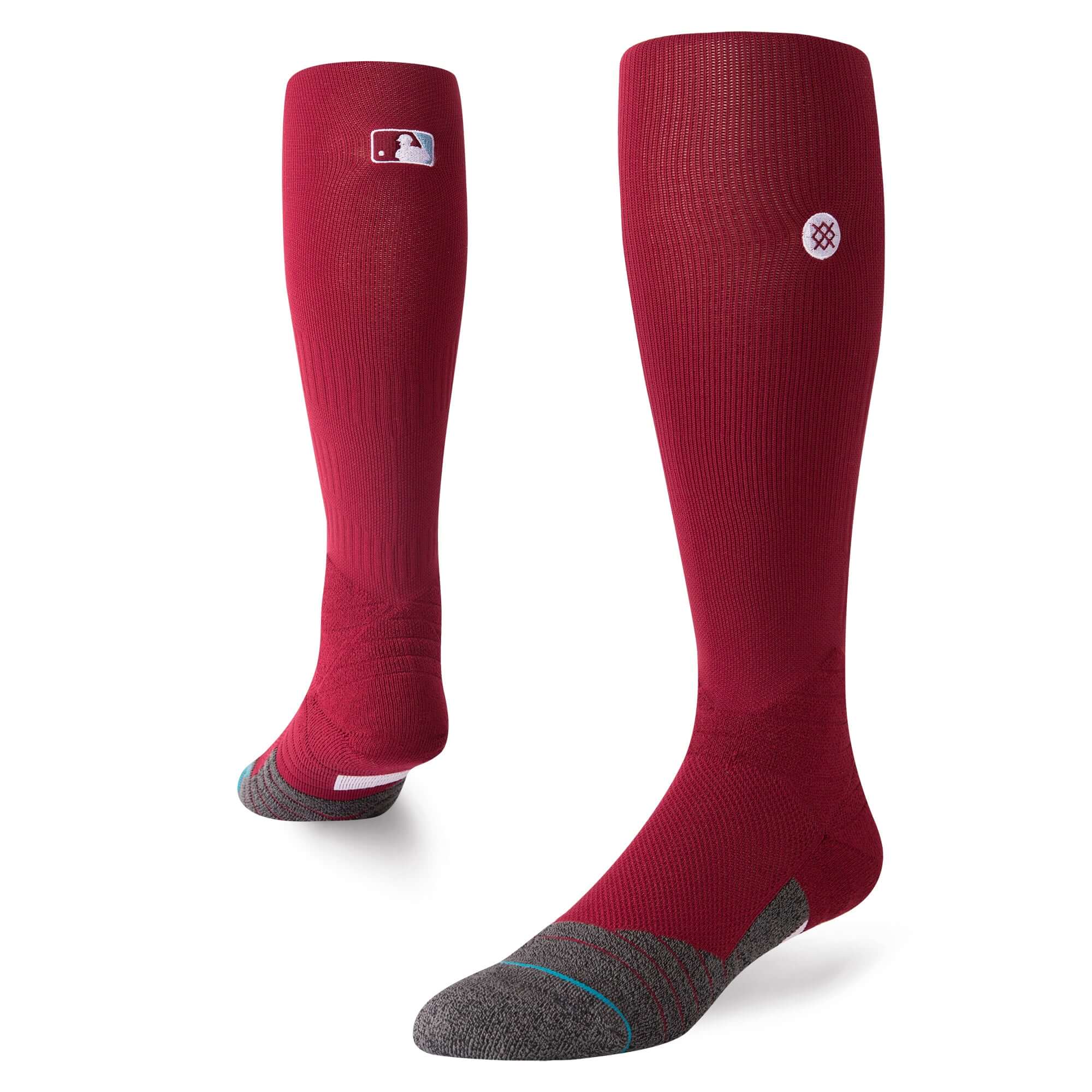 Stance MLB Diamond Pro OTC Socks Maroon - Image 3