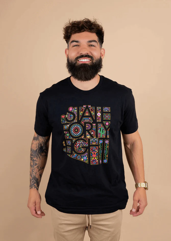 State Forty Eight Mens Crew Neck Hispanic Heritage Black - Image 2