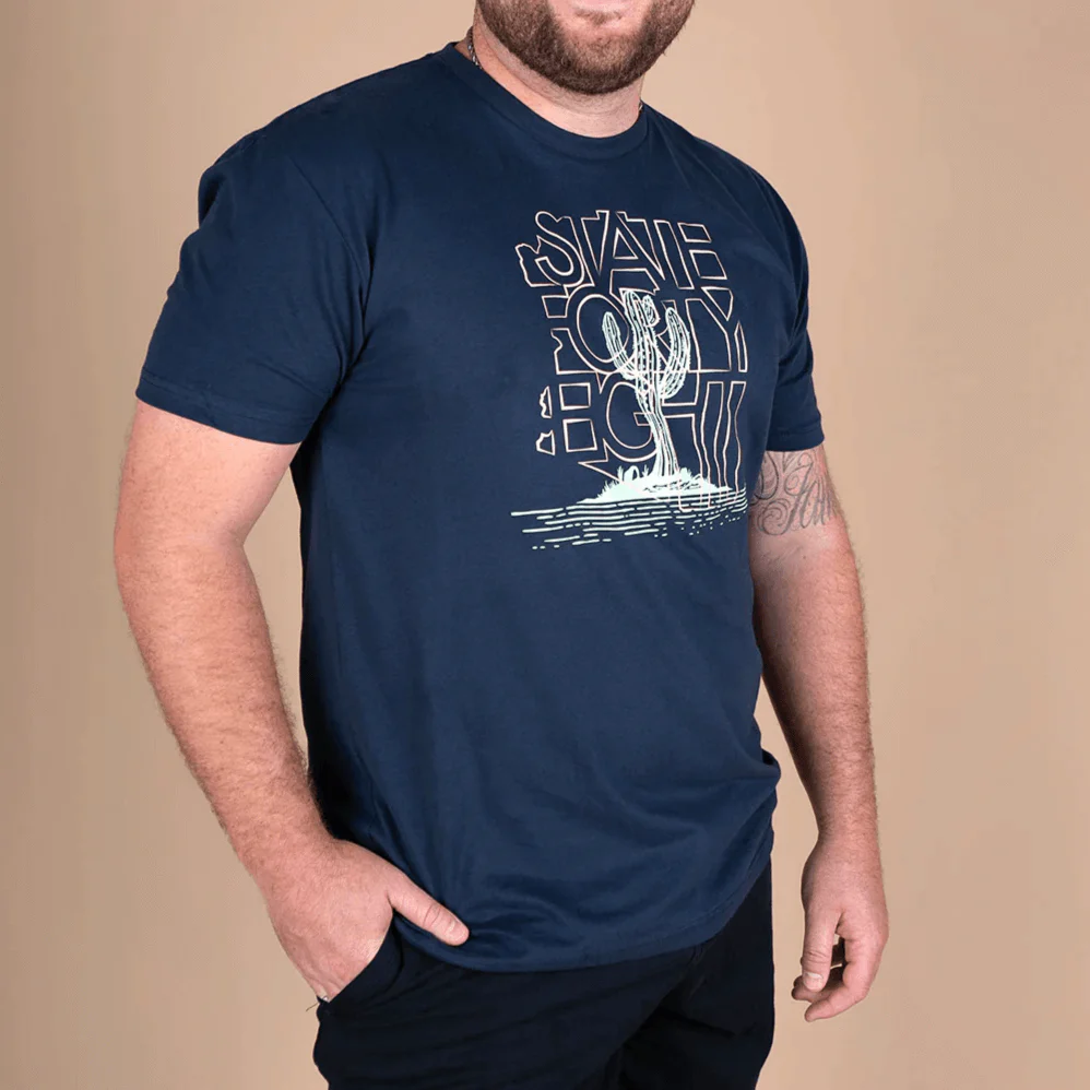 State Forty Eight Mens Crew Neck Saguaro Party Navy - Image 2