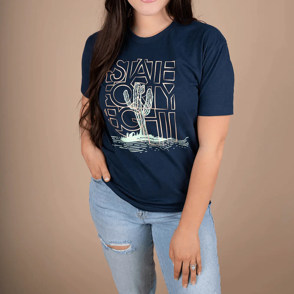 State Forty Eight Mens Crew Neck Saguaro Party Navy - Image 3