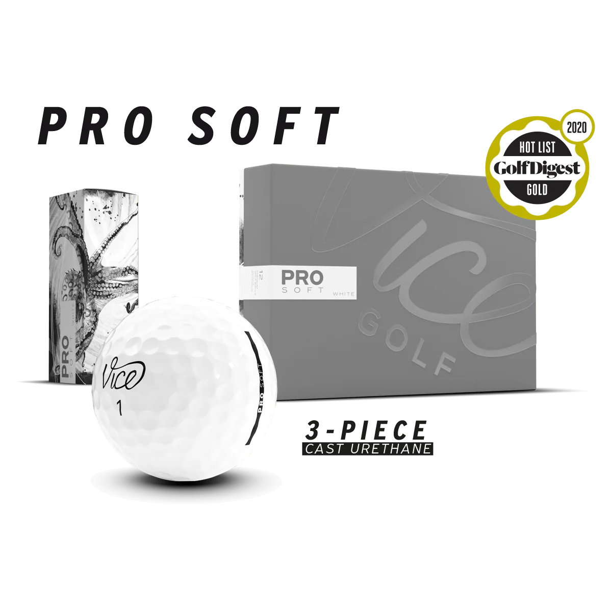 Vice Golf Pro Soft Ball - Between The Lines Logo (Sleeve of 3) - Image 4