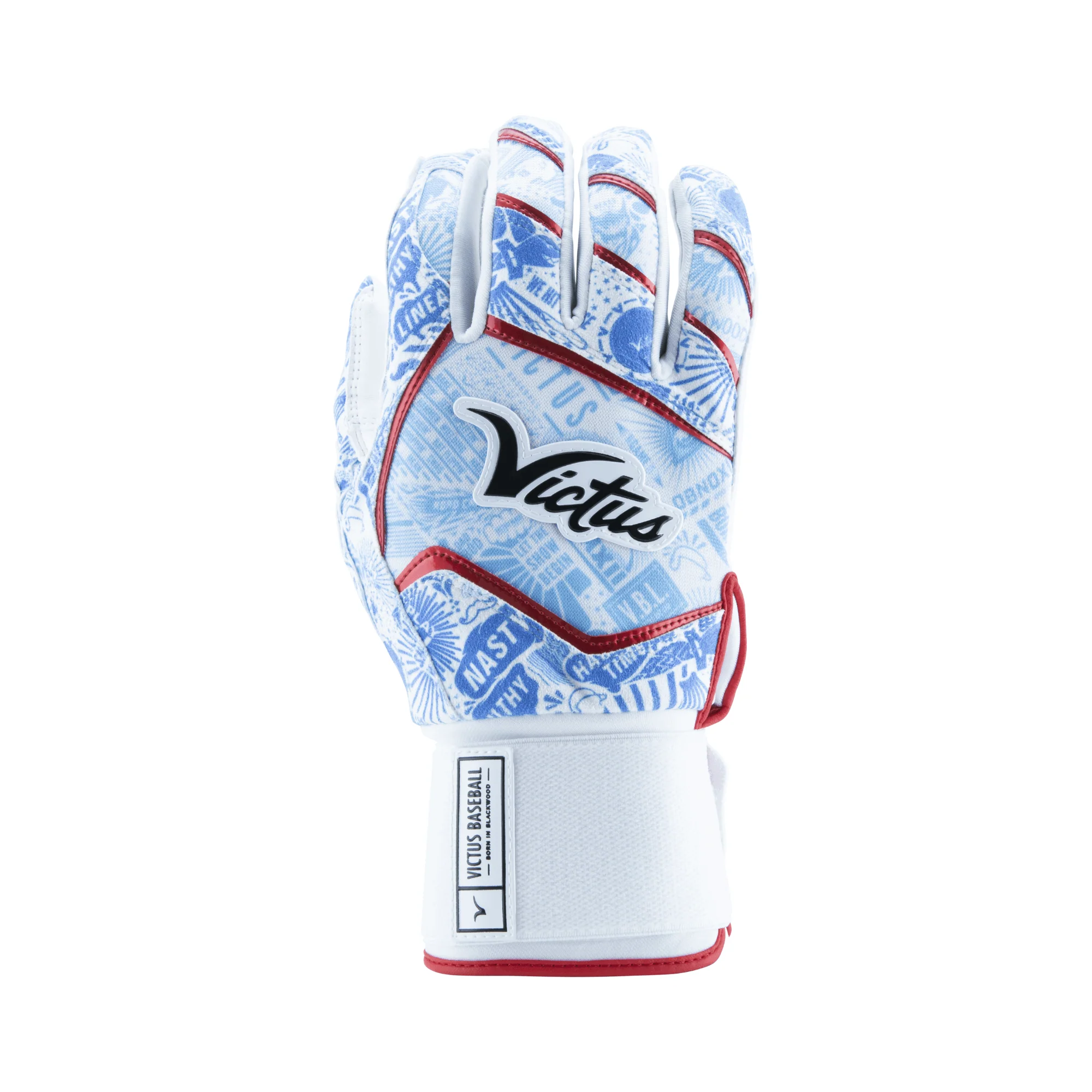 Victus Nox Full Wrap Batting Glove Red/Royal/Columbia - Image 3