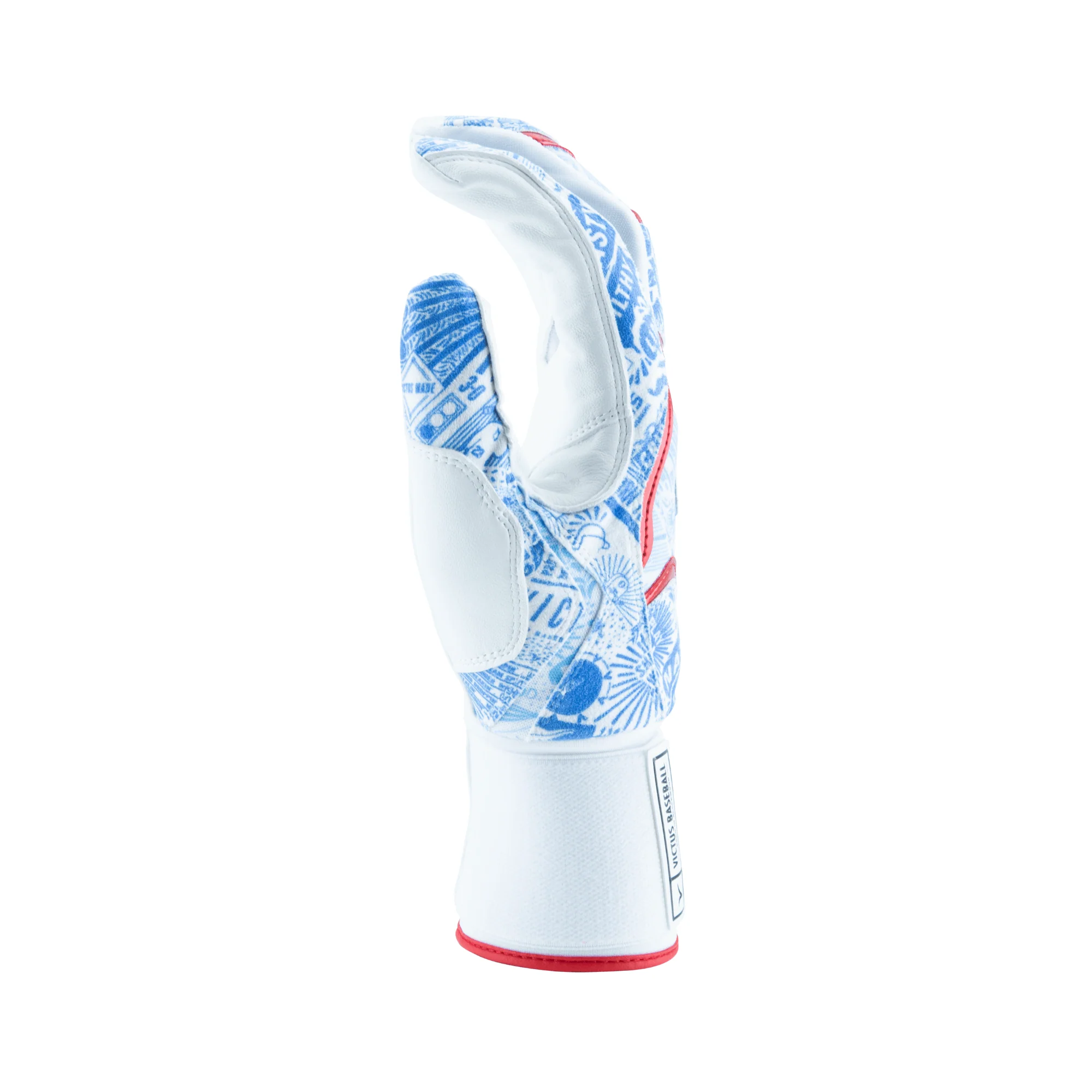 Victus Nox Full Wrap Batting Glove Red/Royal/Columbia - Image 6